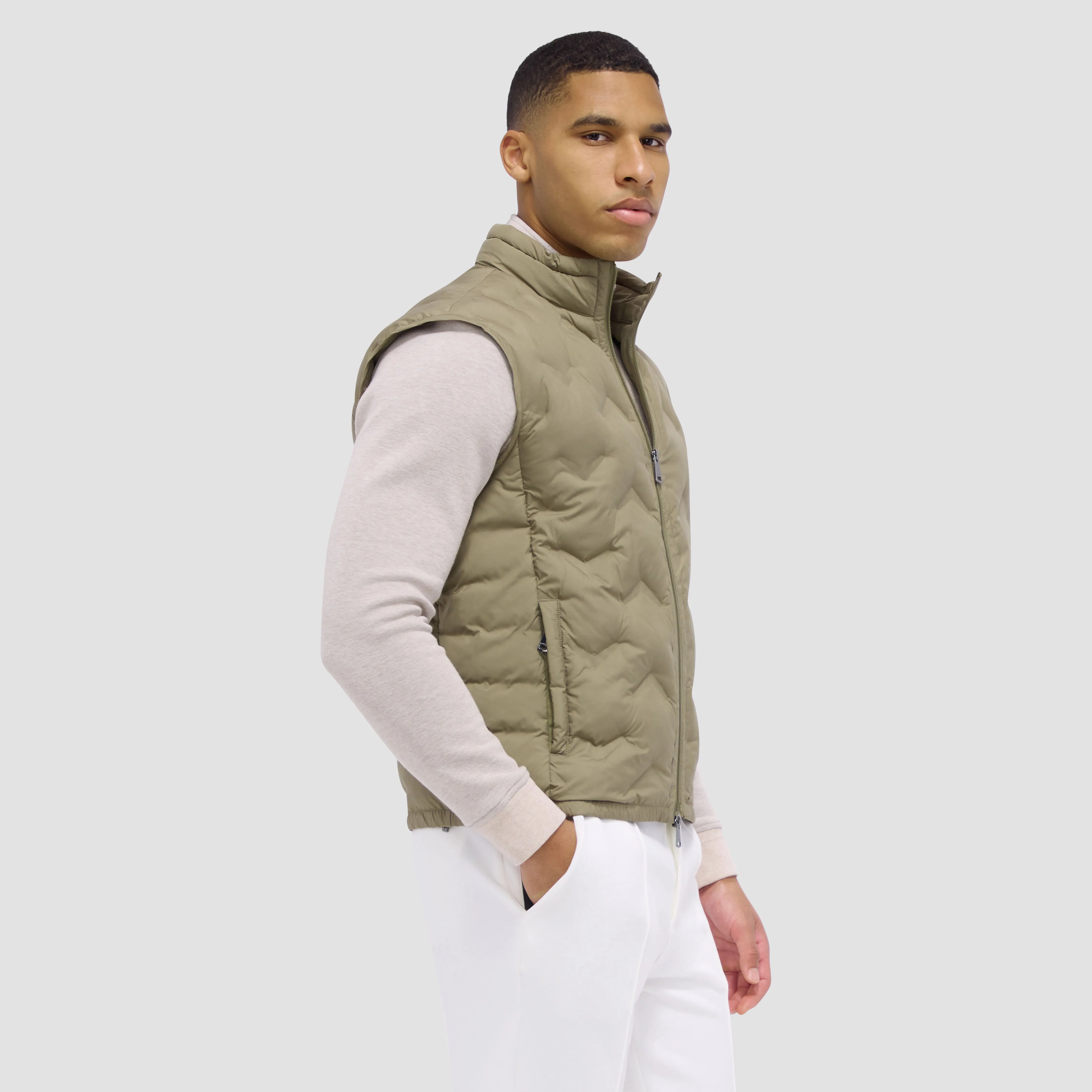 Chevron Quilted Puffer Vest sold by Bugatchi product image thumbnail 3