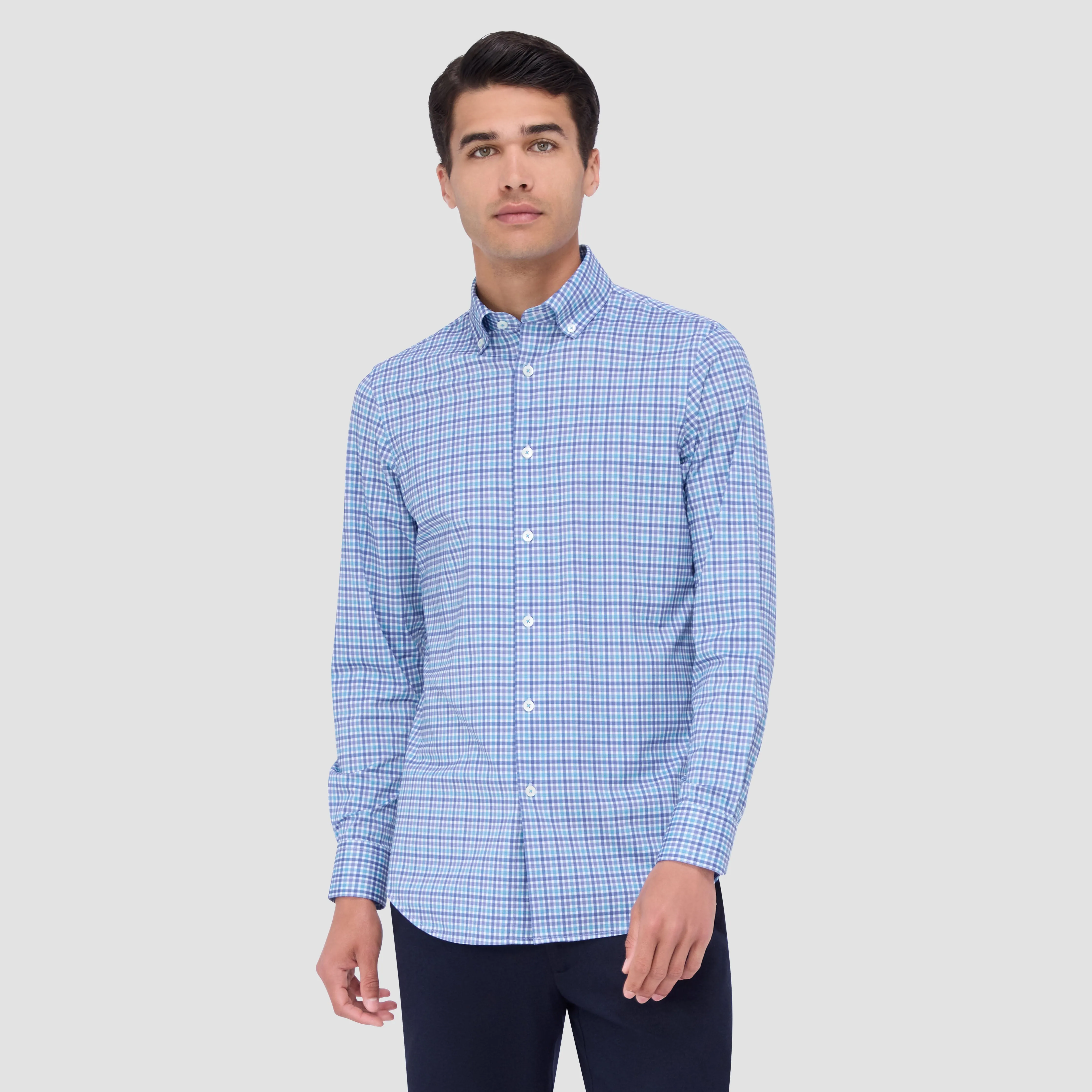 James Mini Check OoohCotton Shirt sold by Bugatchi product image thumbnail 2