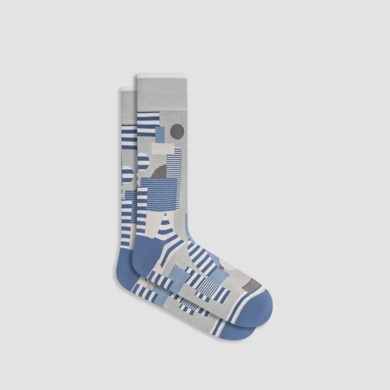 Abstract Mid-Calf Socks sold by Bugatchi