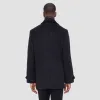 Wool Peacoat with Detachable Bib sold by Bugatchi