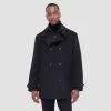 Wool Peacoat with Detachable Bib sold by Bugatchi