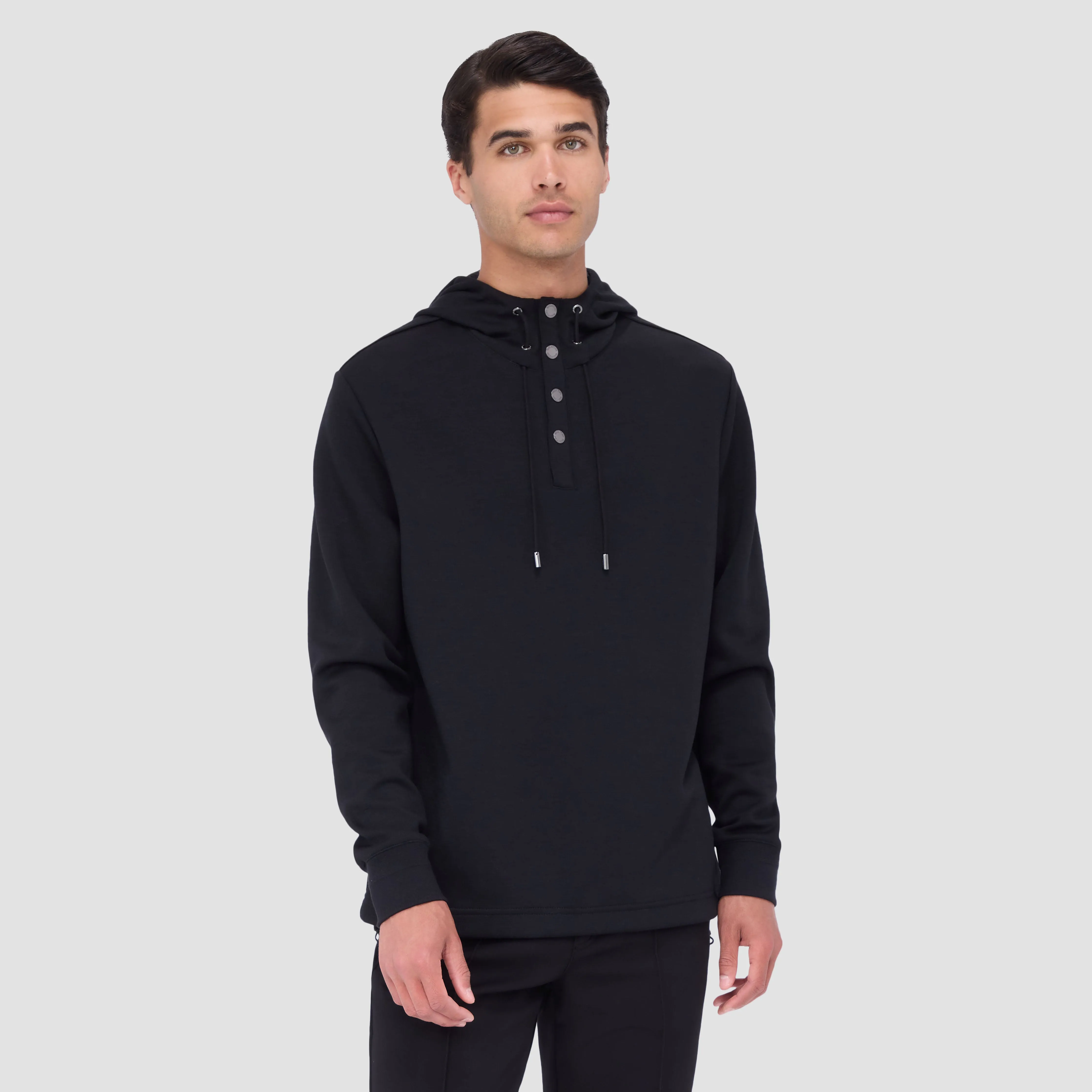 Solid Quarter-Zip Pullover Hoodie sold by Bugatchi product image thumbnail 2