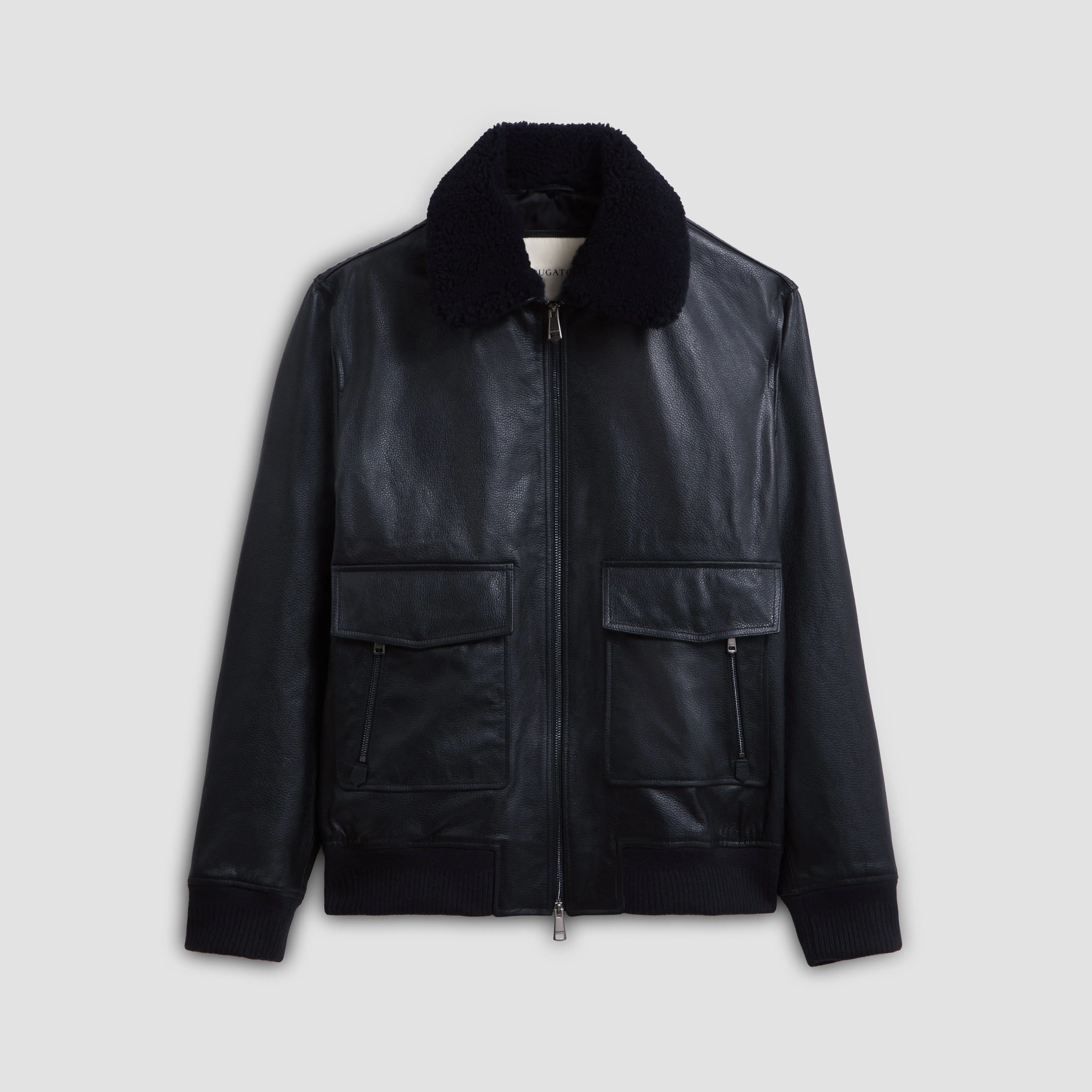 Leather Aviator Jacket sold by Bugatchi product image thumbnail 2