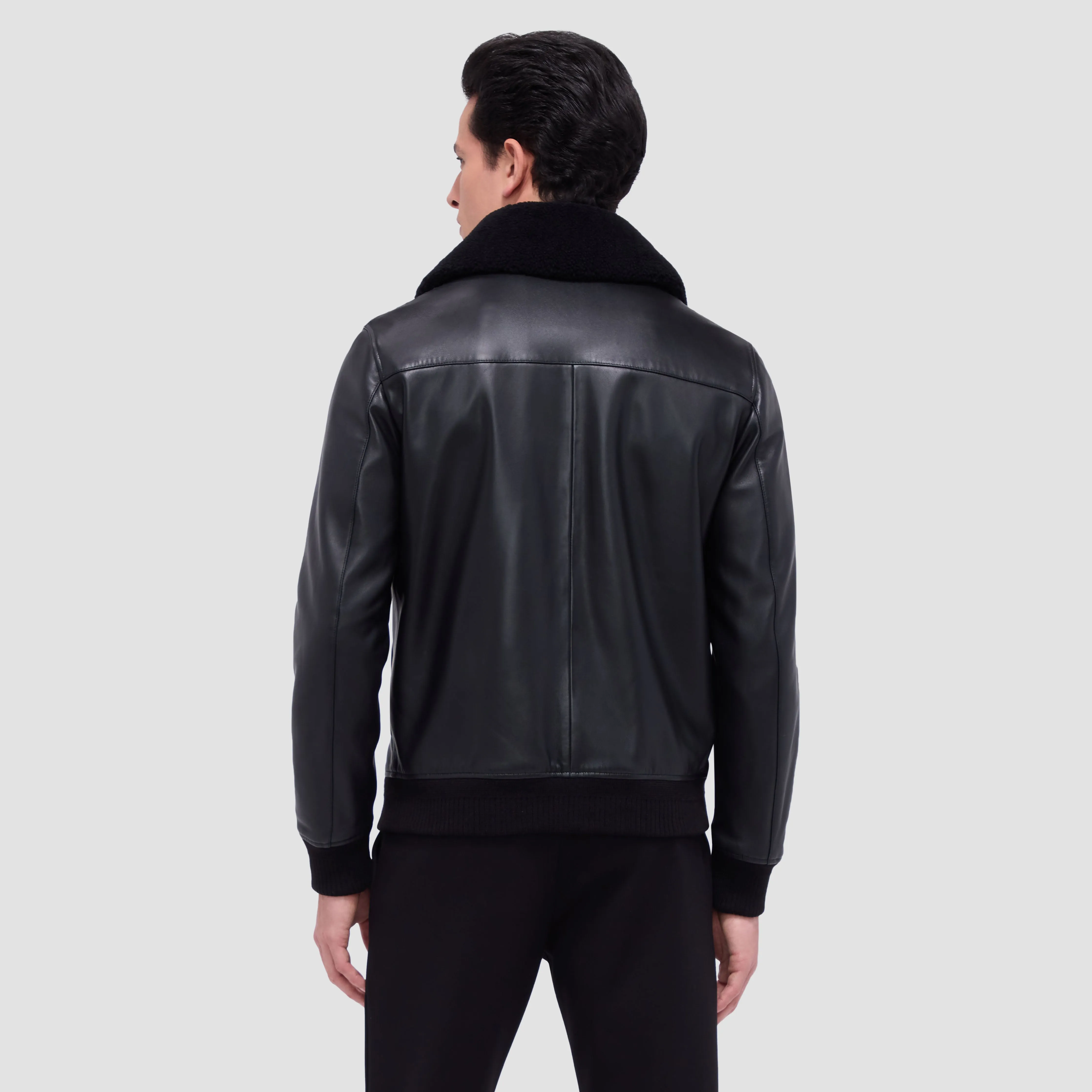 Leather Aviator Jacket sold by Bugatchi product image thumbnail 5