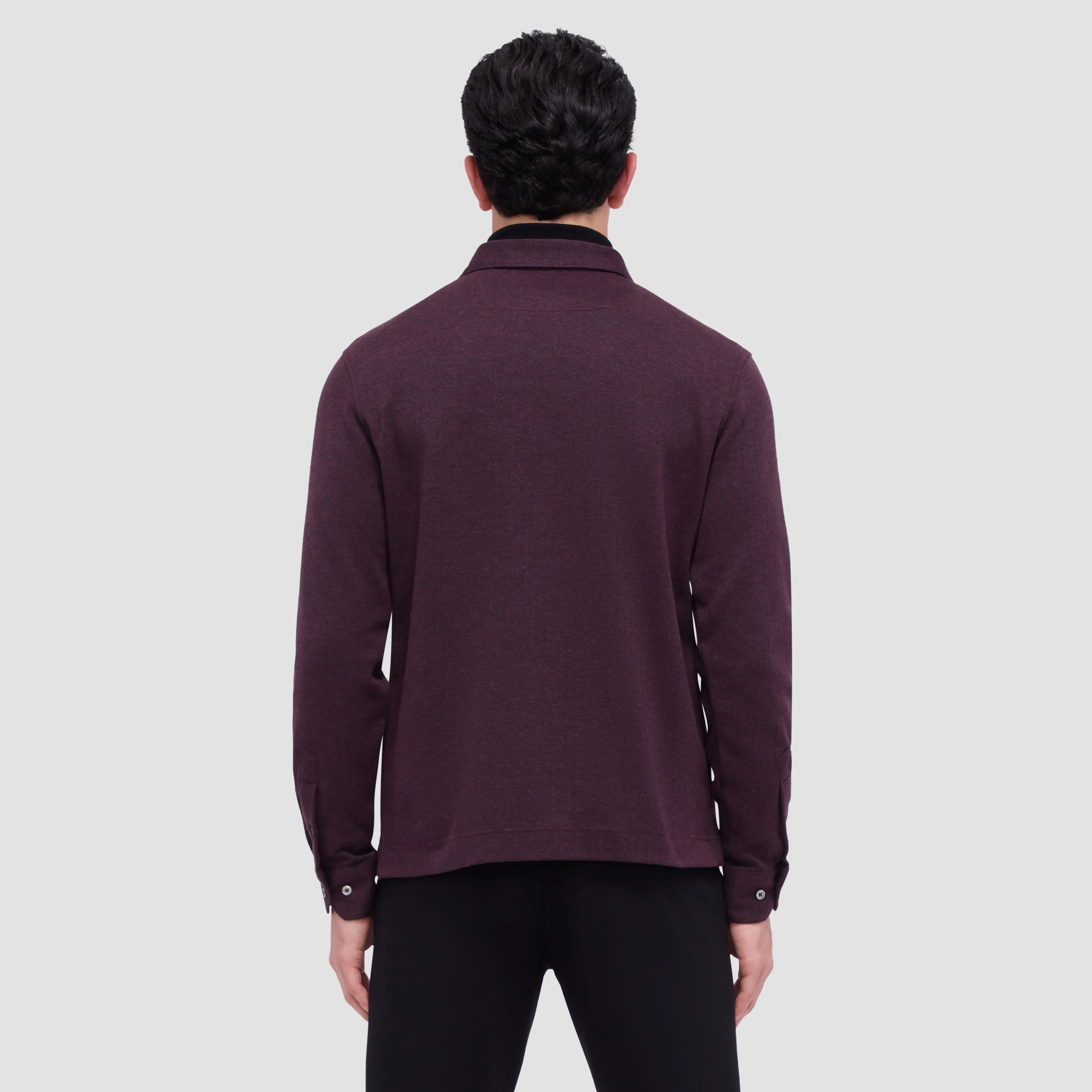 Herringbone Long Sleeve Polo sold by Bugatchi product image thumbnail 4