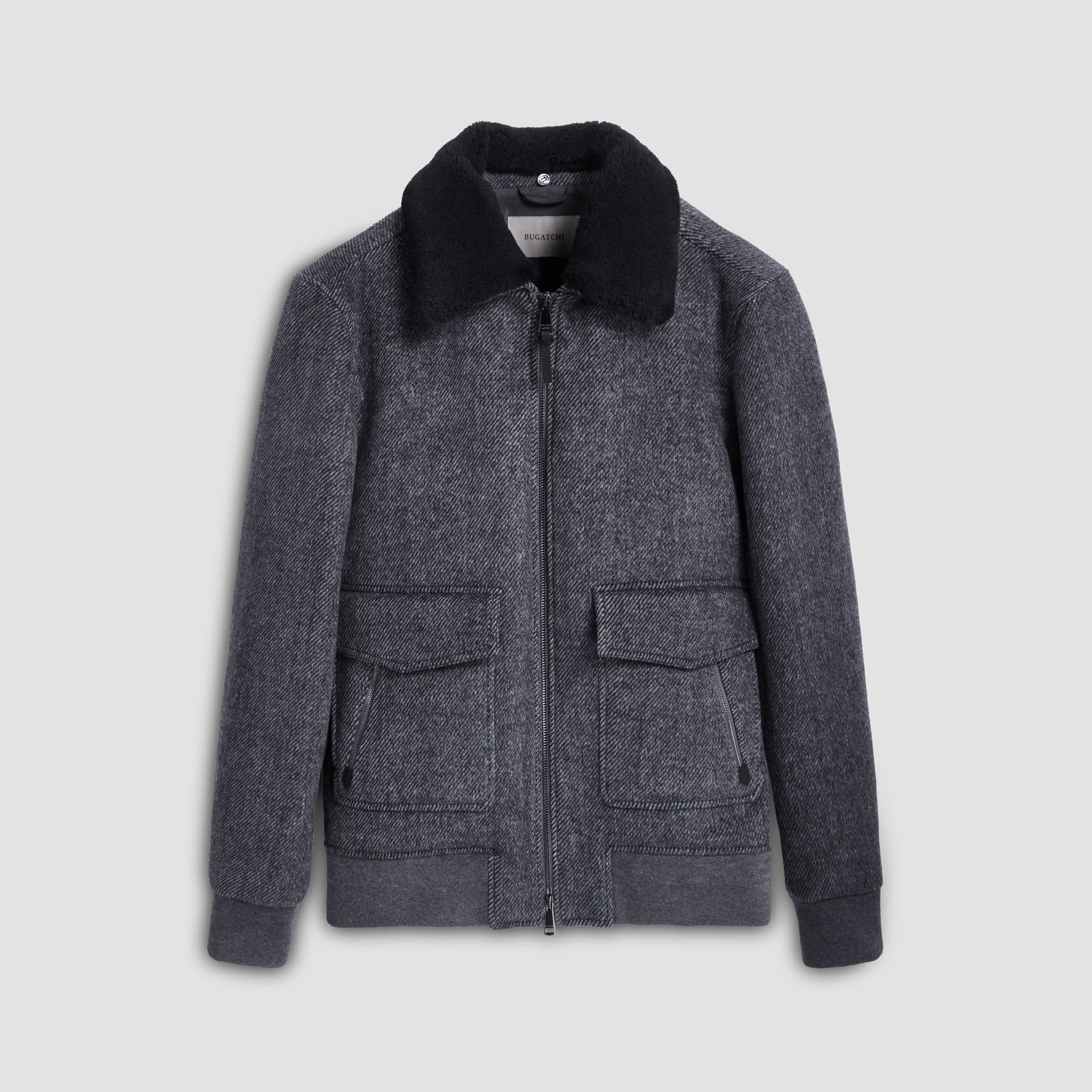 Marled Wool Bomber Jacket sold by Bugatchi product image thumbnail 2