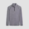 Diagonal Pinstripe Quarter-Zip Pullover sold by Bugatchi