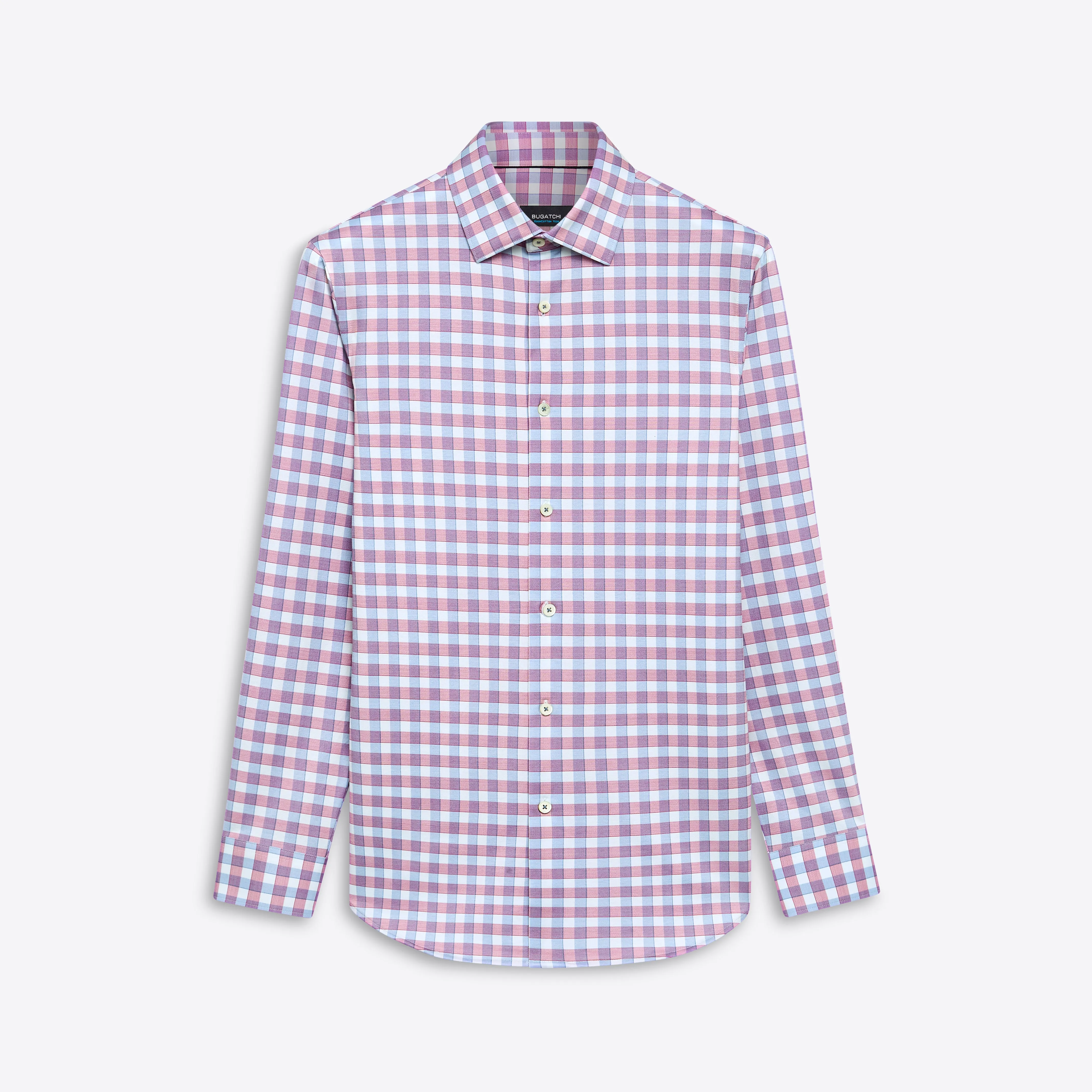 JAMES Gingham Check OoohCotton Twill Shirt sold by Bugatchi