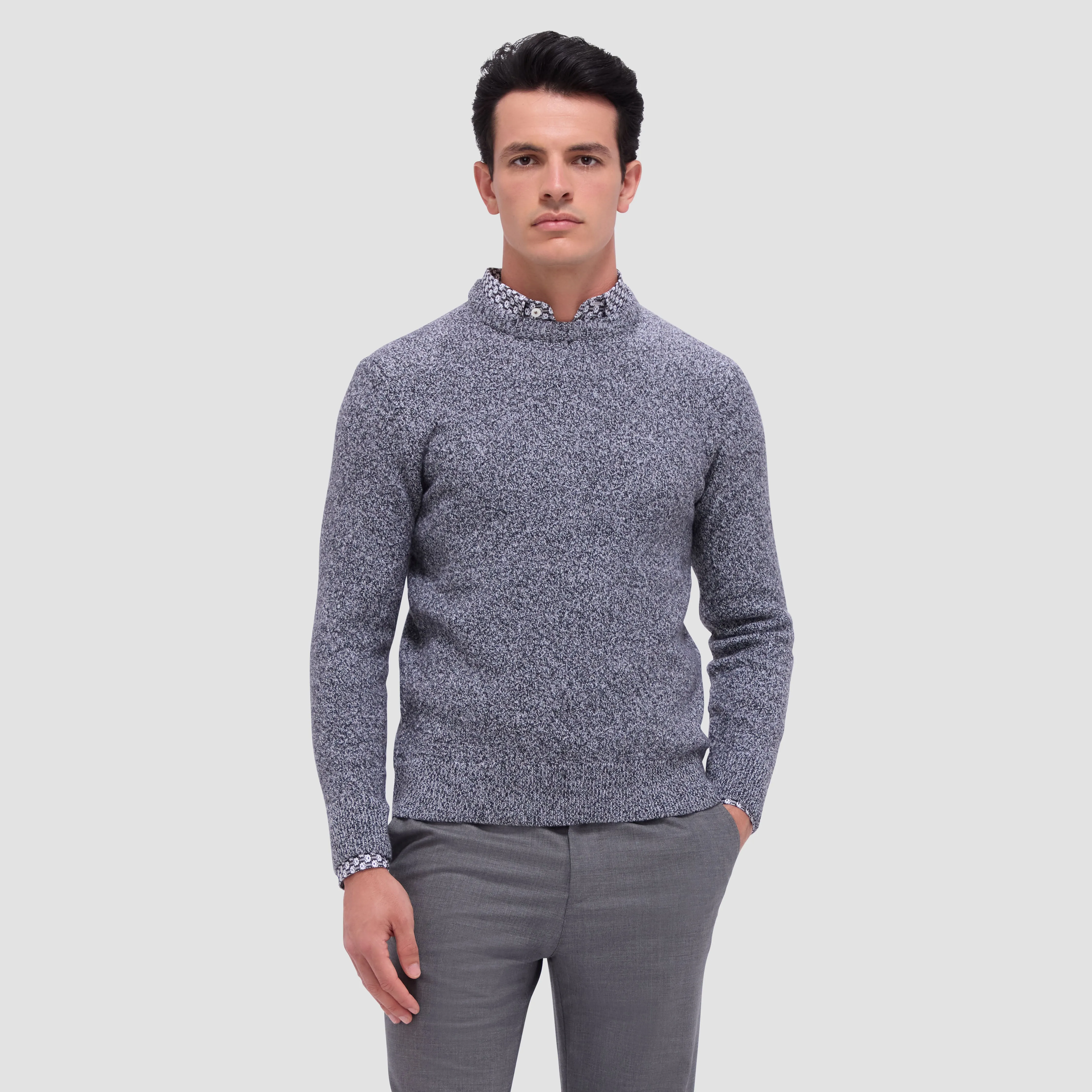 Heathered Crew Neck Sweater sold by Bugatchi product image thumbnail 2