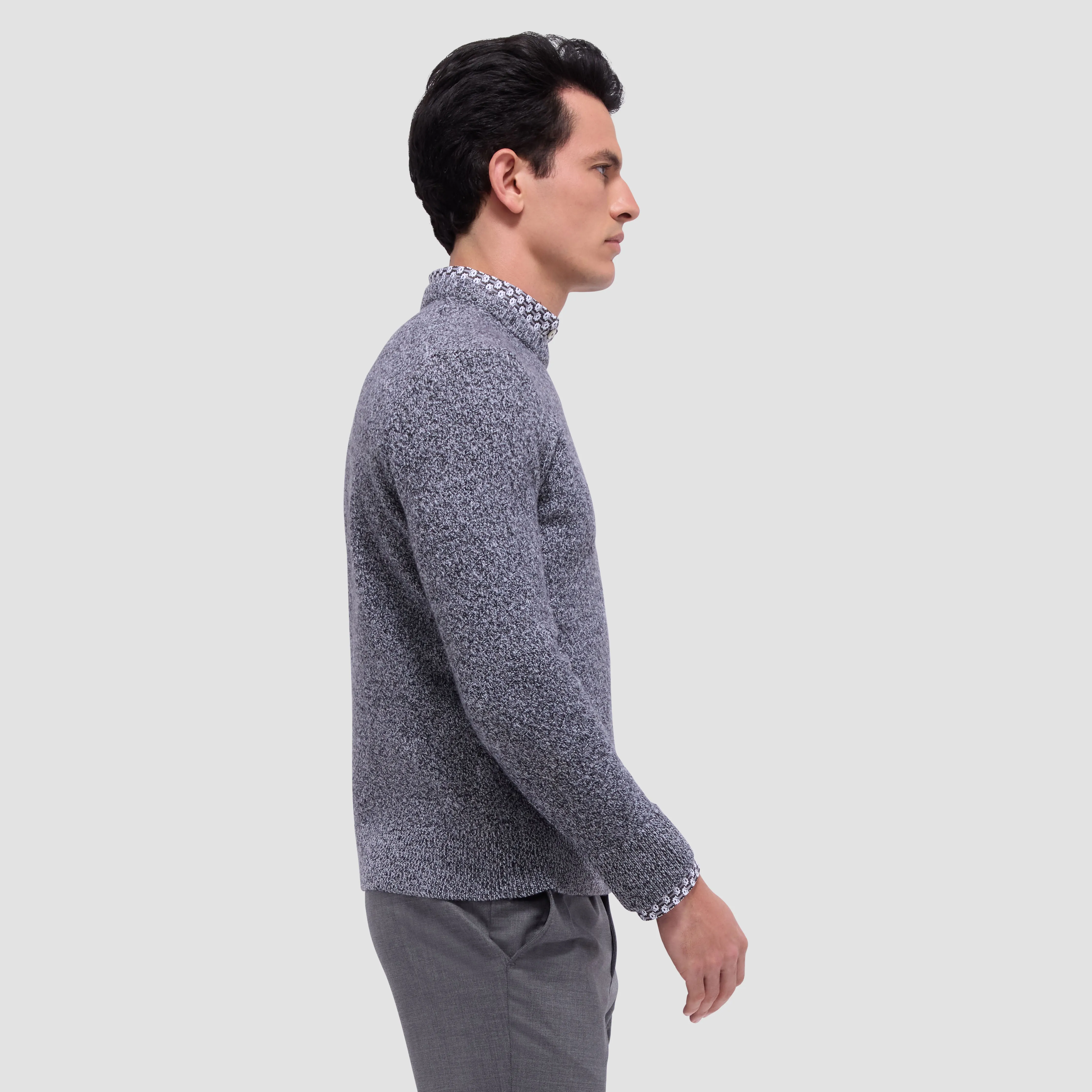 Heathered Crew Neck Sweater sold by Bugatchi product image thumbnail 3