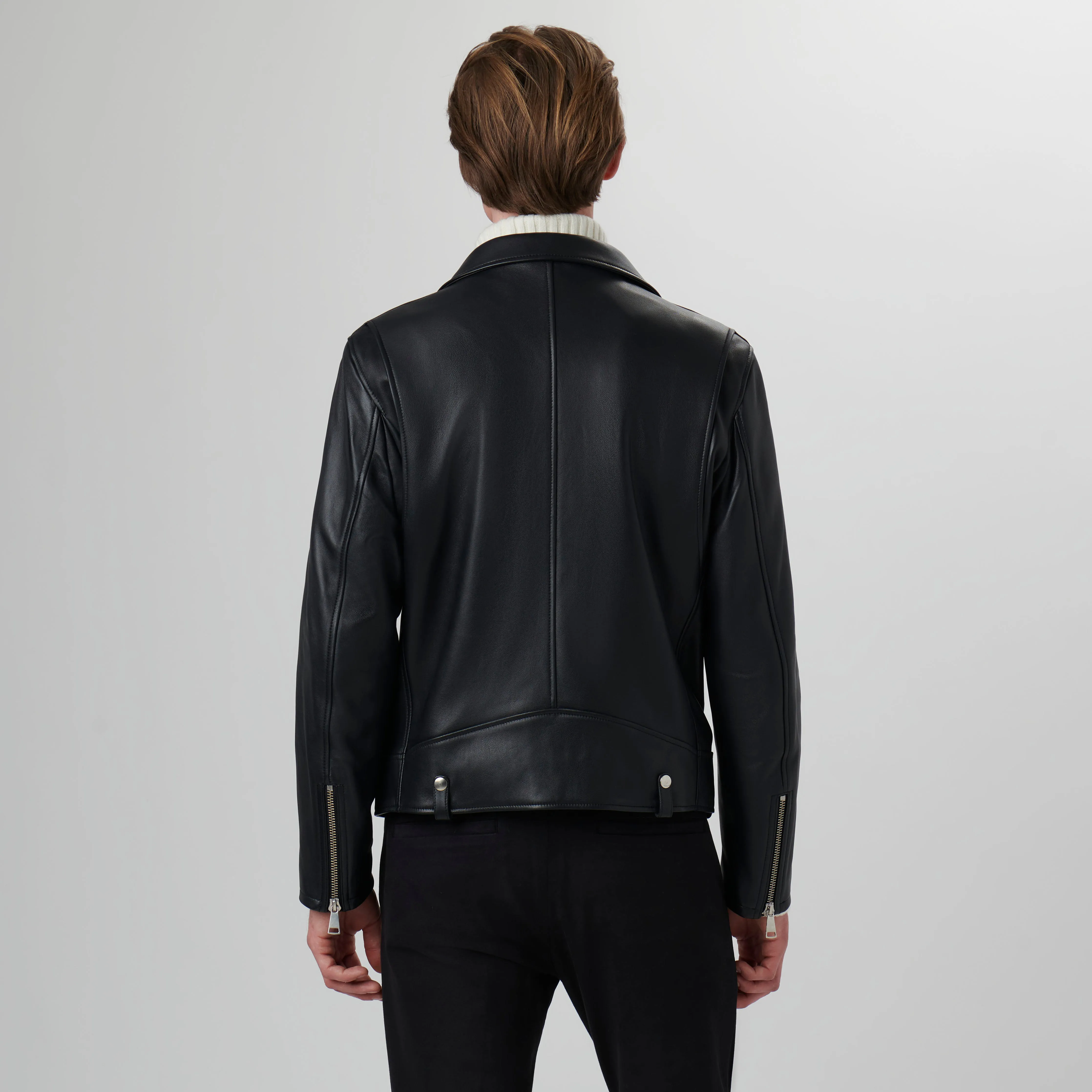 Leather Biker Jacket sold by Bugatchi product image thumbnail 5