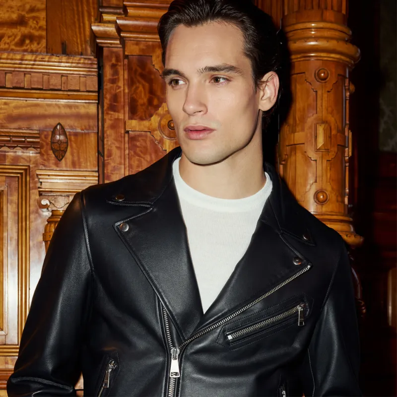 Leather Biker Jacket sold by Bugatchi