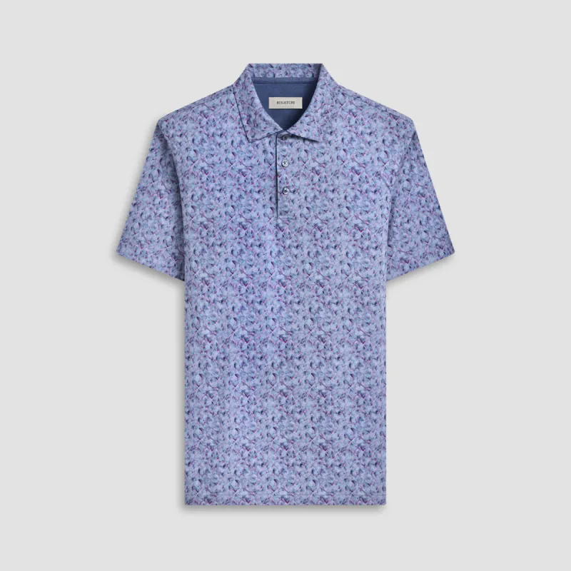 Vincent Double Sided Geometric/Solid OoohCotton Polo sold by Bugatchi