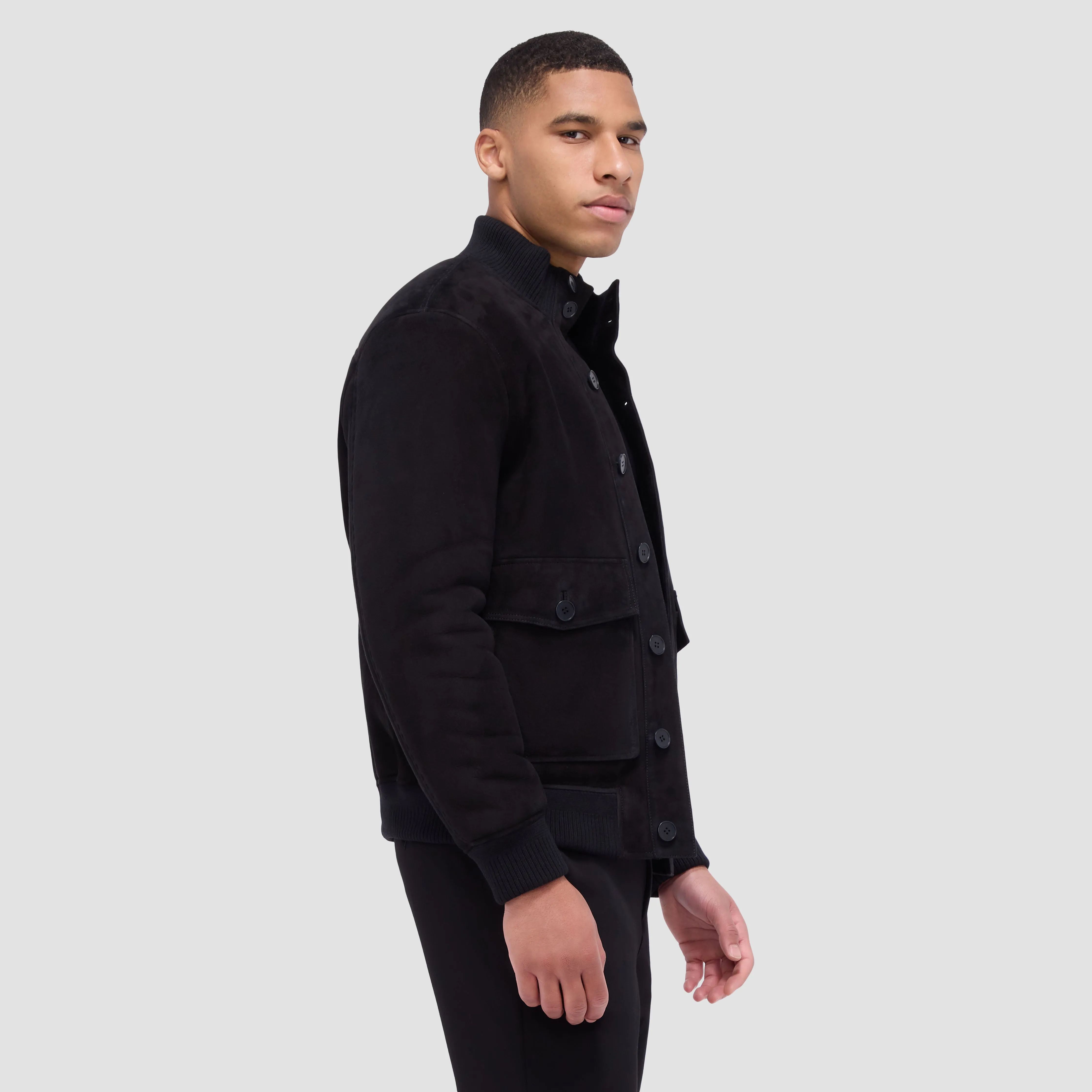 Shearling Lined Suede Jacket sold by Bugatchi product image thumbnail 4