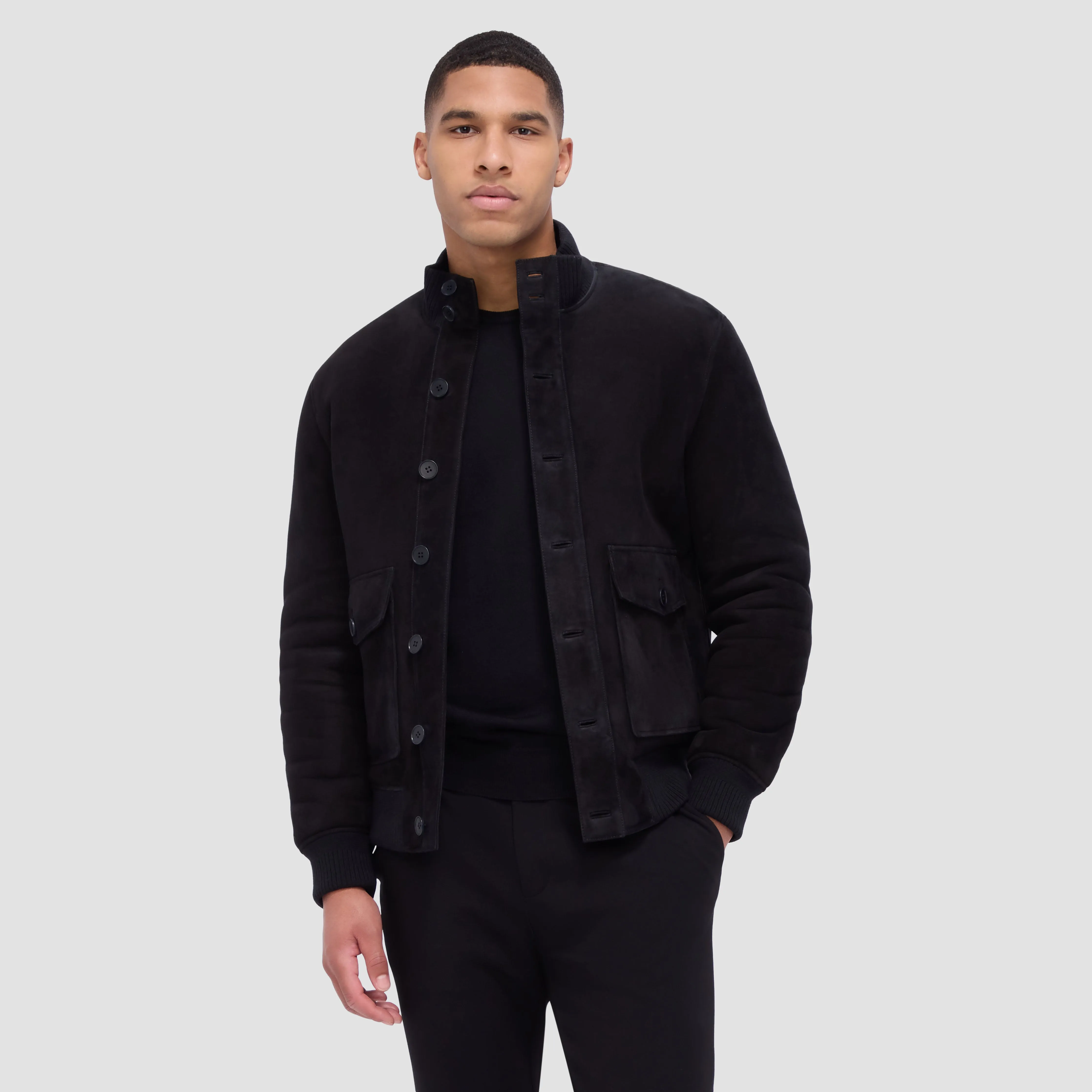 Shearling Lined Suede Jacket sold by Bugatchi product image thumbnail 3