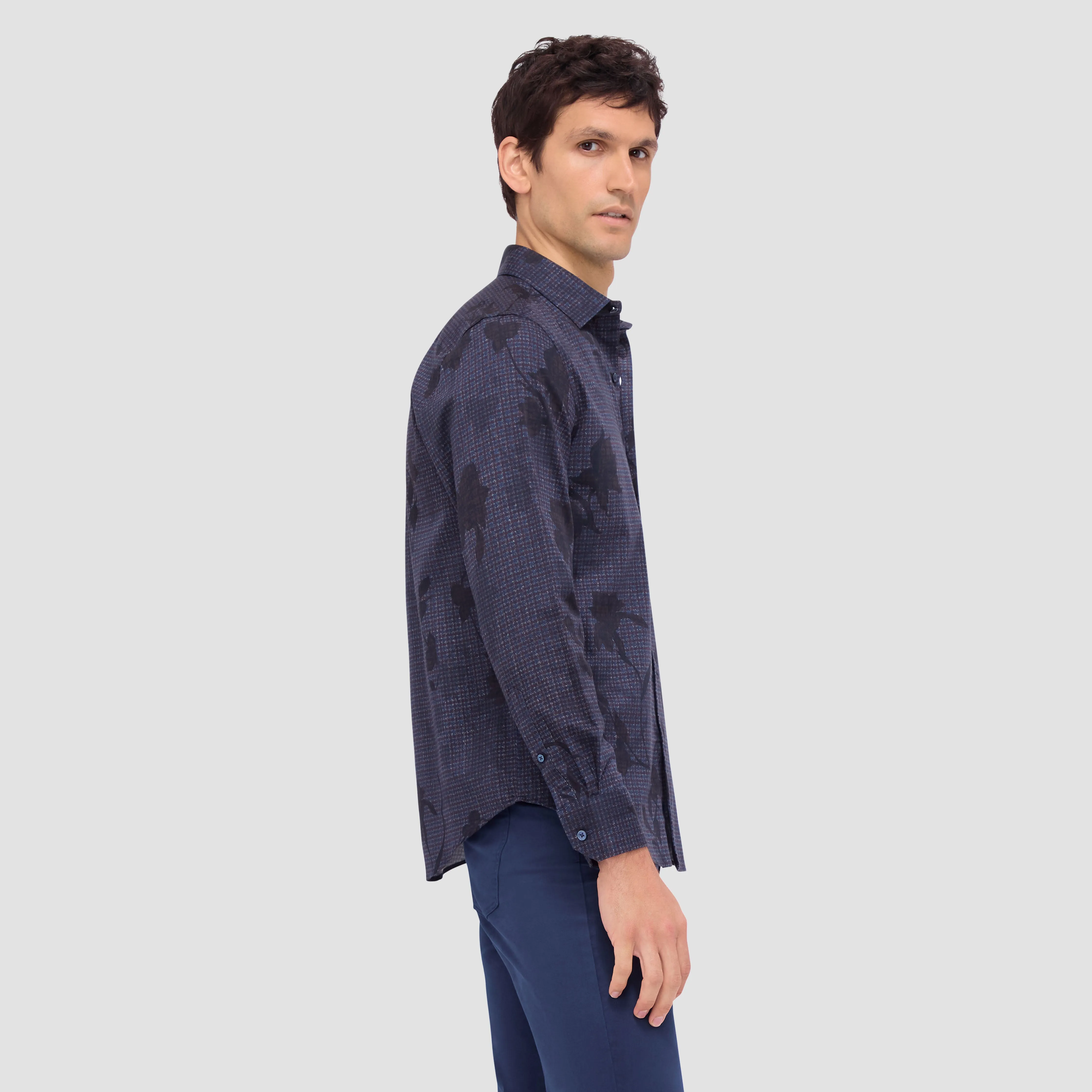 Julian Checkered Floral Shirt sold by Bugatchi product image thumbnail 3