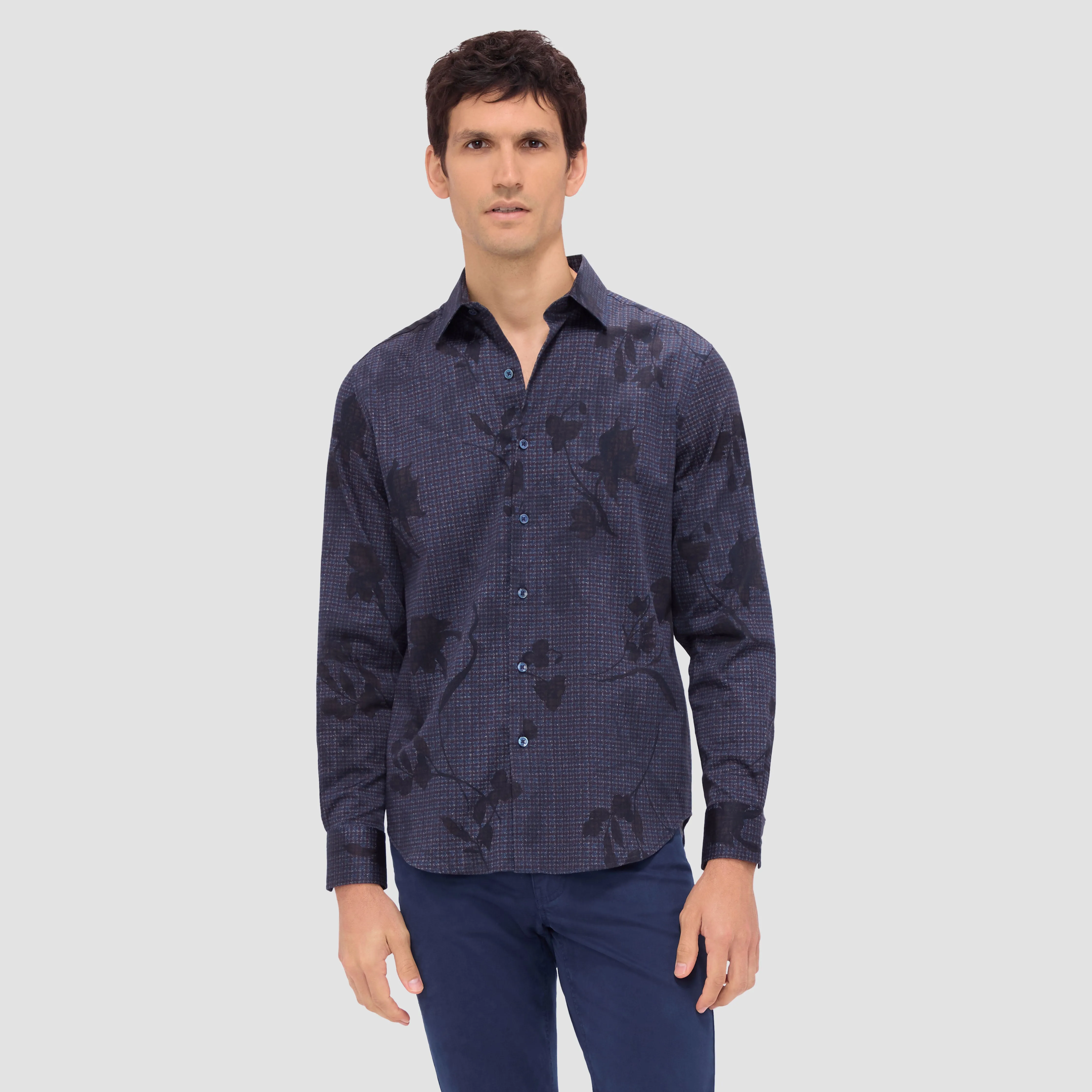 Julian Checkered Floral Shirt sold by Bugatchi product image thumbnail 2