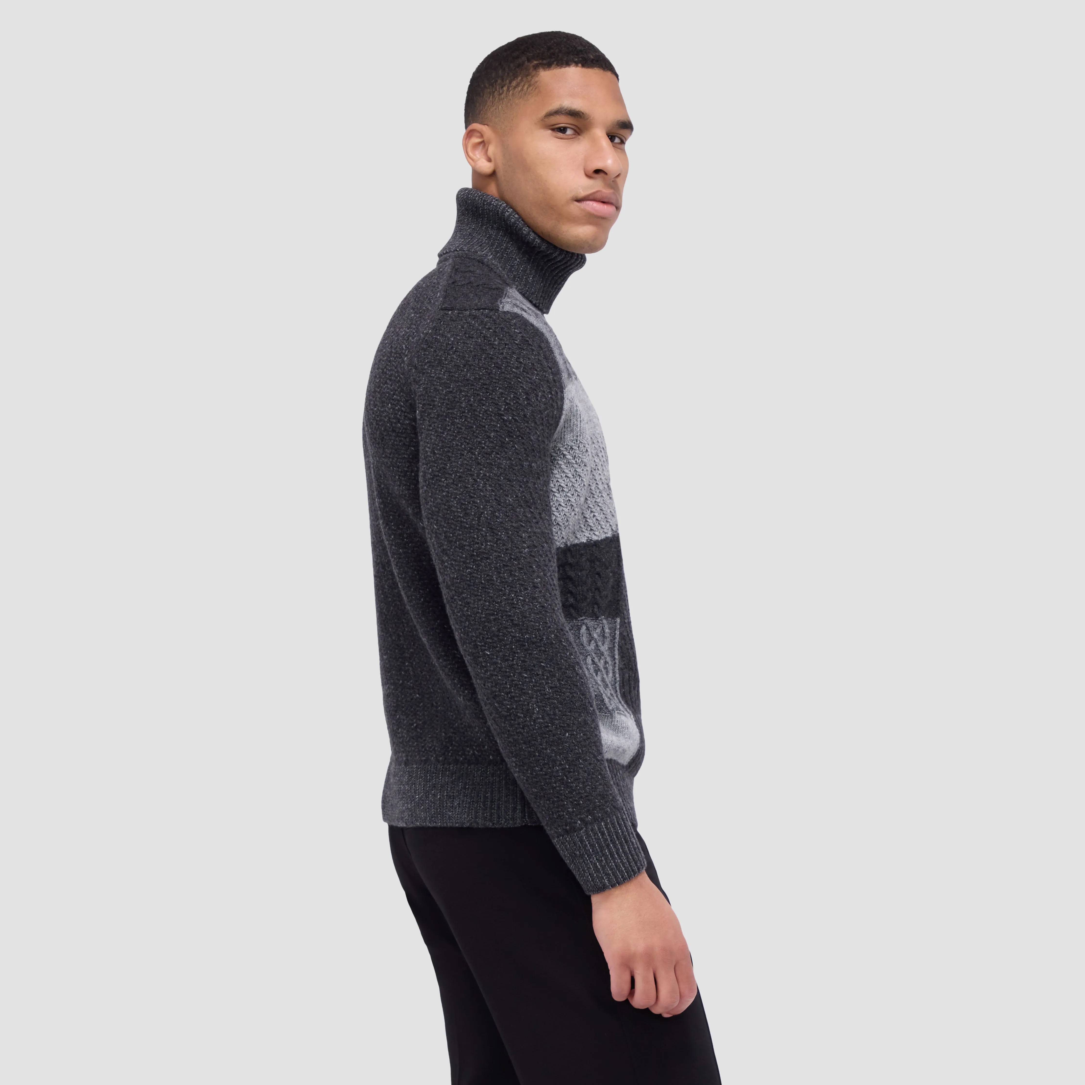 Mixed Stitch Turtleneck Sweater sold by Bugatchi product image thumbnail 3