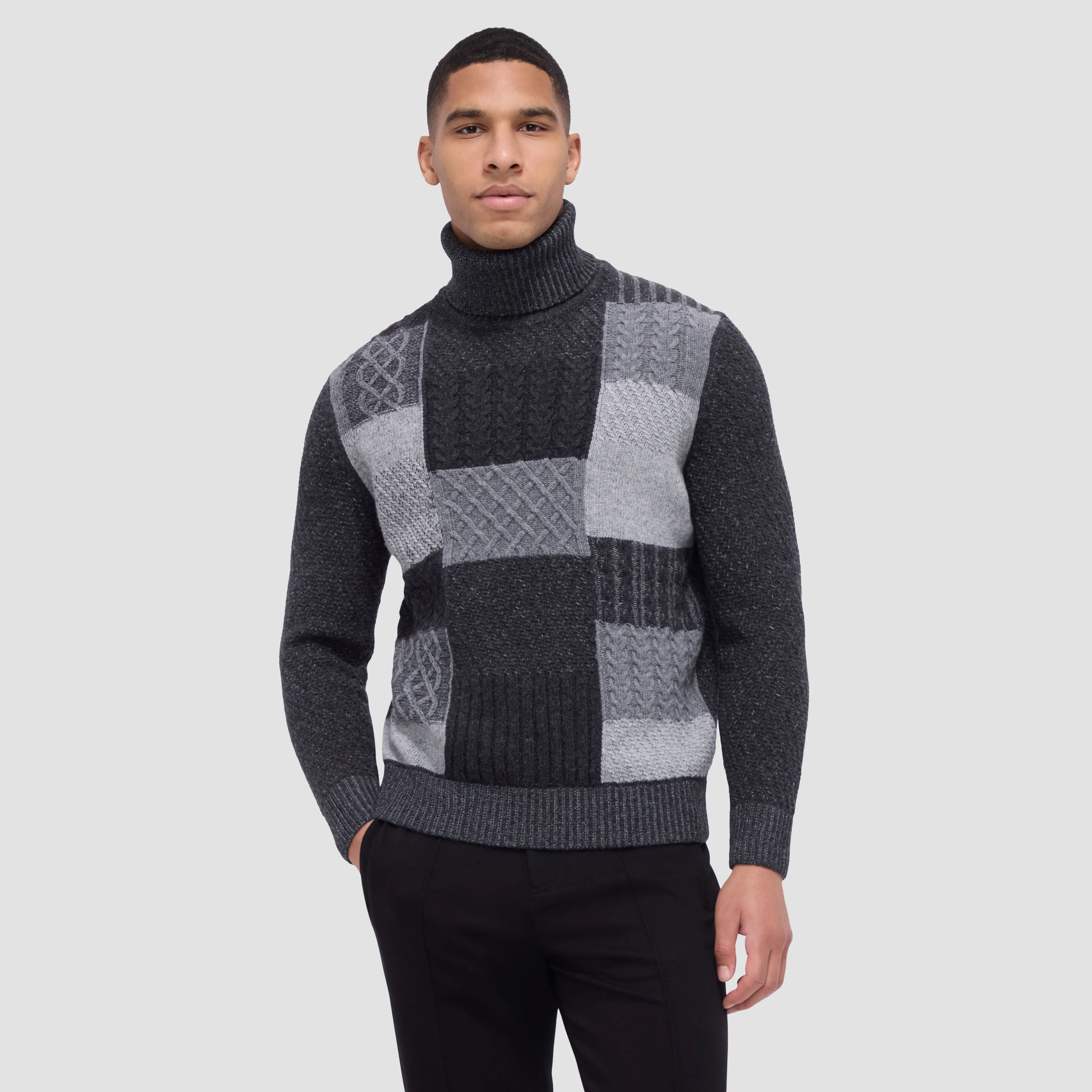 Mixed Stitch Turtleneck Sweater sold by Bugatchi product image thumbnail 2