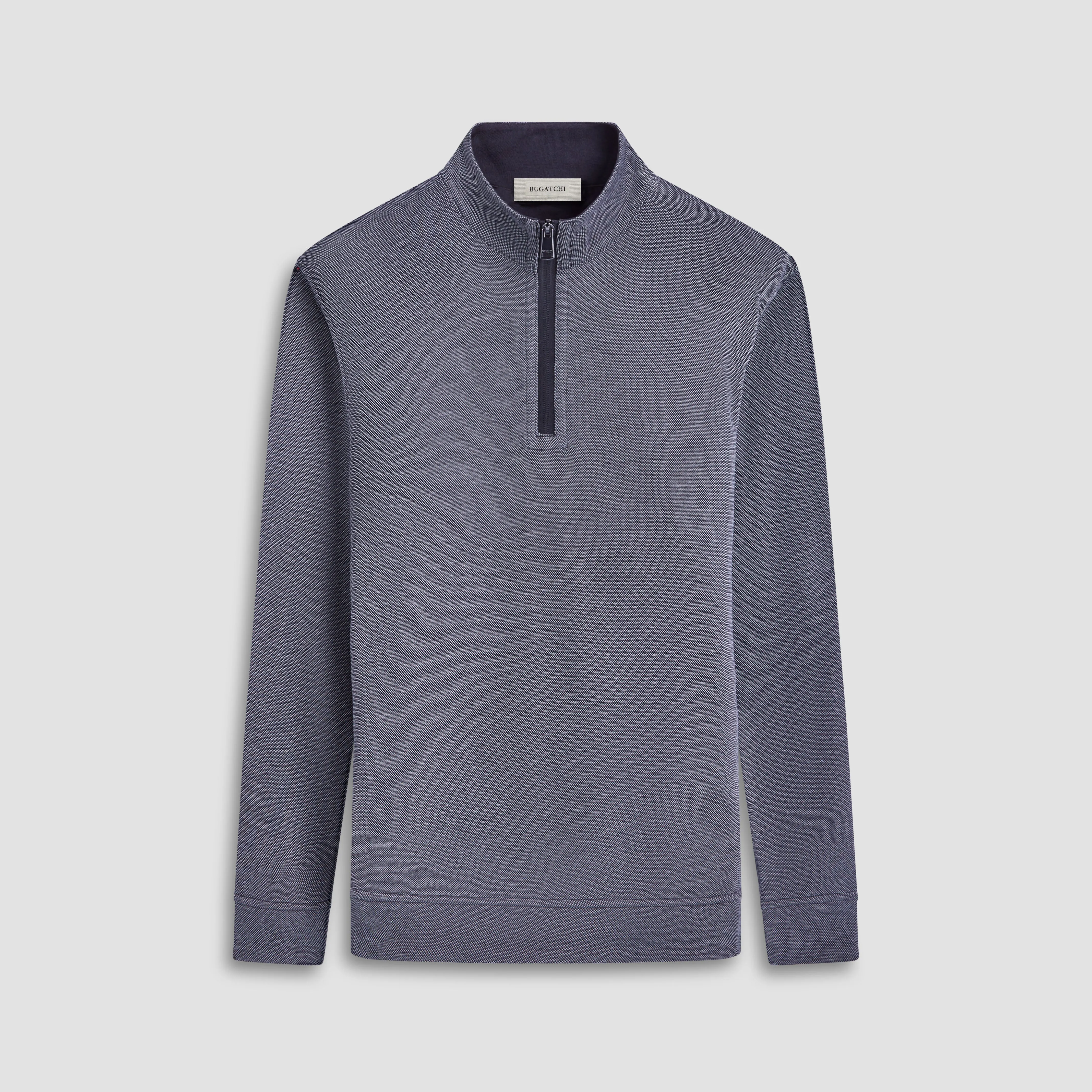 Reversible Pique/Fishermen Knit Quarter-Zip Pullover sold by Bugatchi