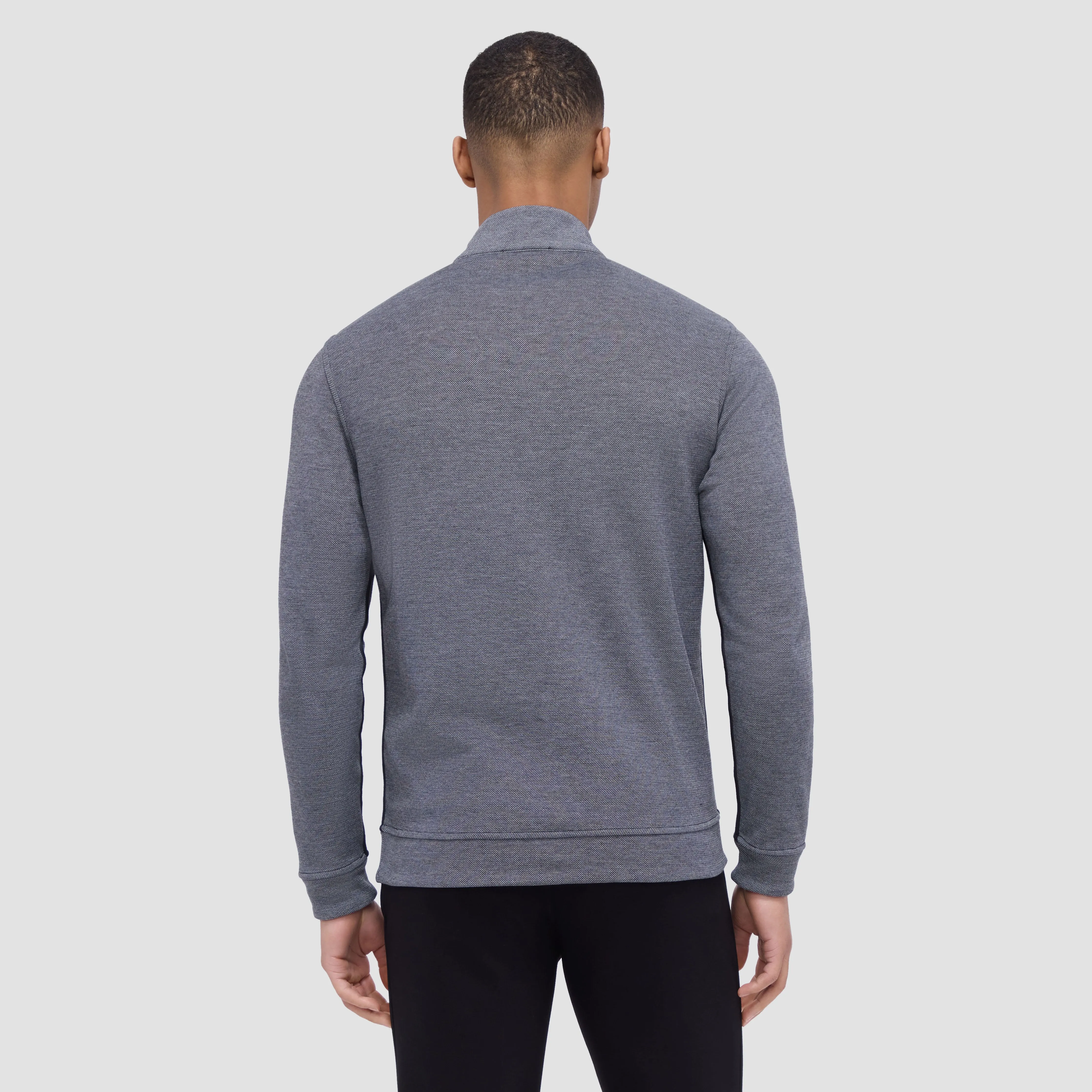 Reversible Pique/Fishermen Knit Quarter-Zip Pullover sold by Bugatchi product image thumbnail 4