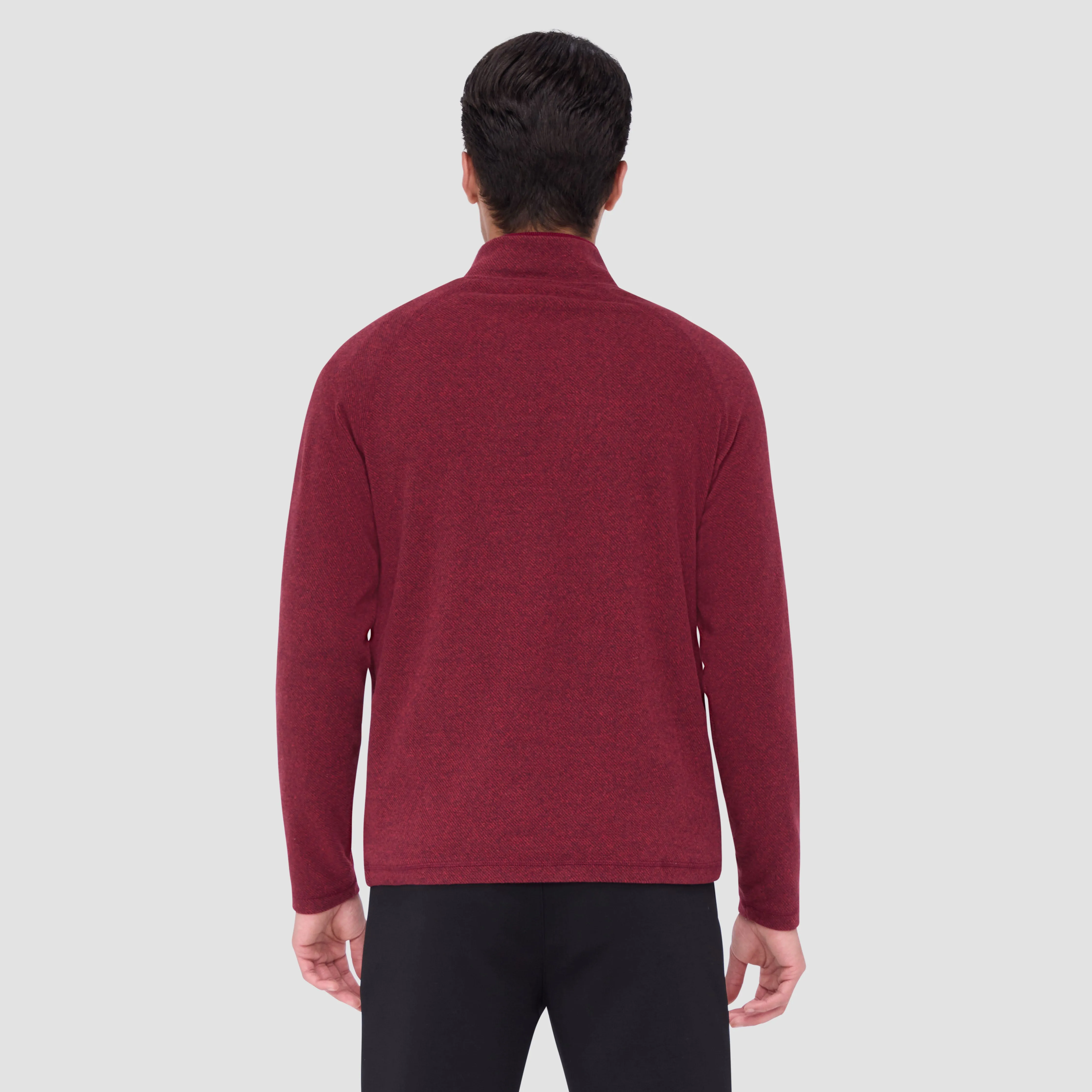 Diagonal Pinstripe Quarter-Zip Pullover sold by Bugatchi product image thumbnail 4