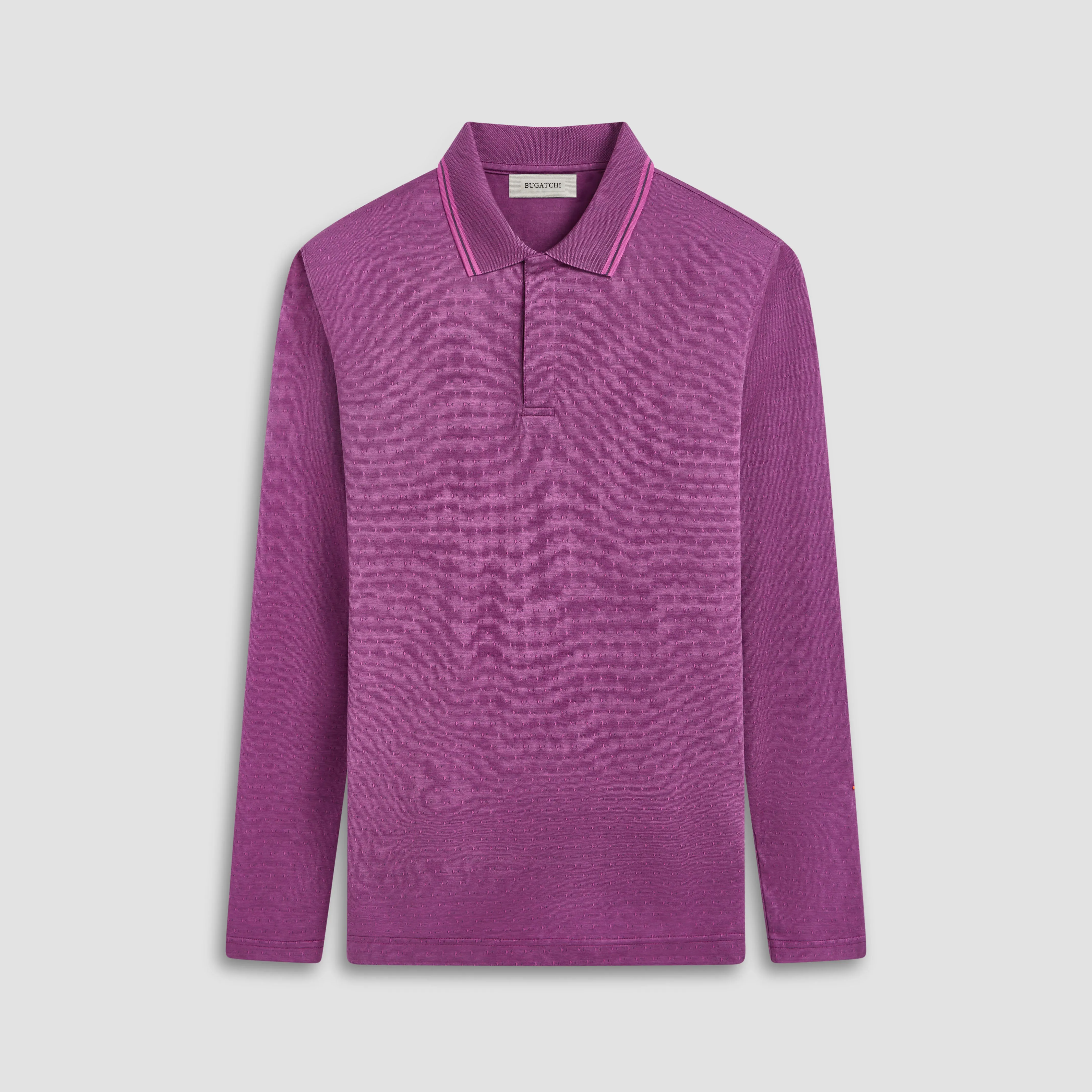 Jacquard Long Sleeve Polo sold by Bugatchi