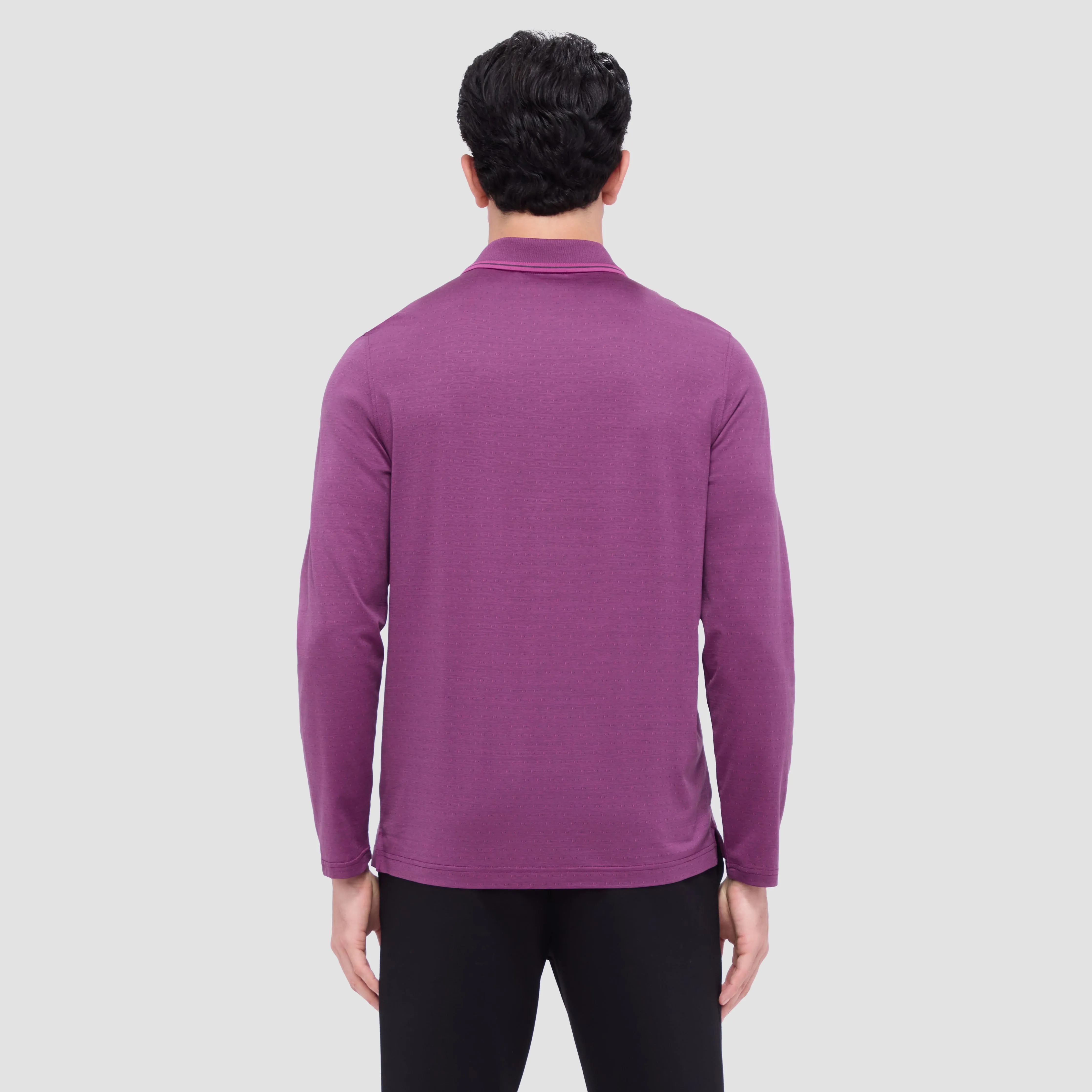 Jacquard Long Sleeve Polo sold by Bugatchi product image thumbnail 4