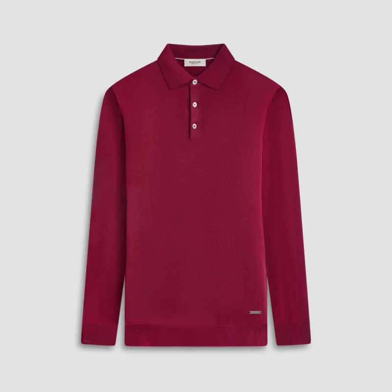 Super Merino Solid Polo Sweater sold by Bugatchi