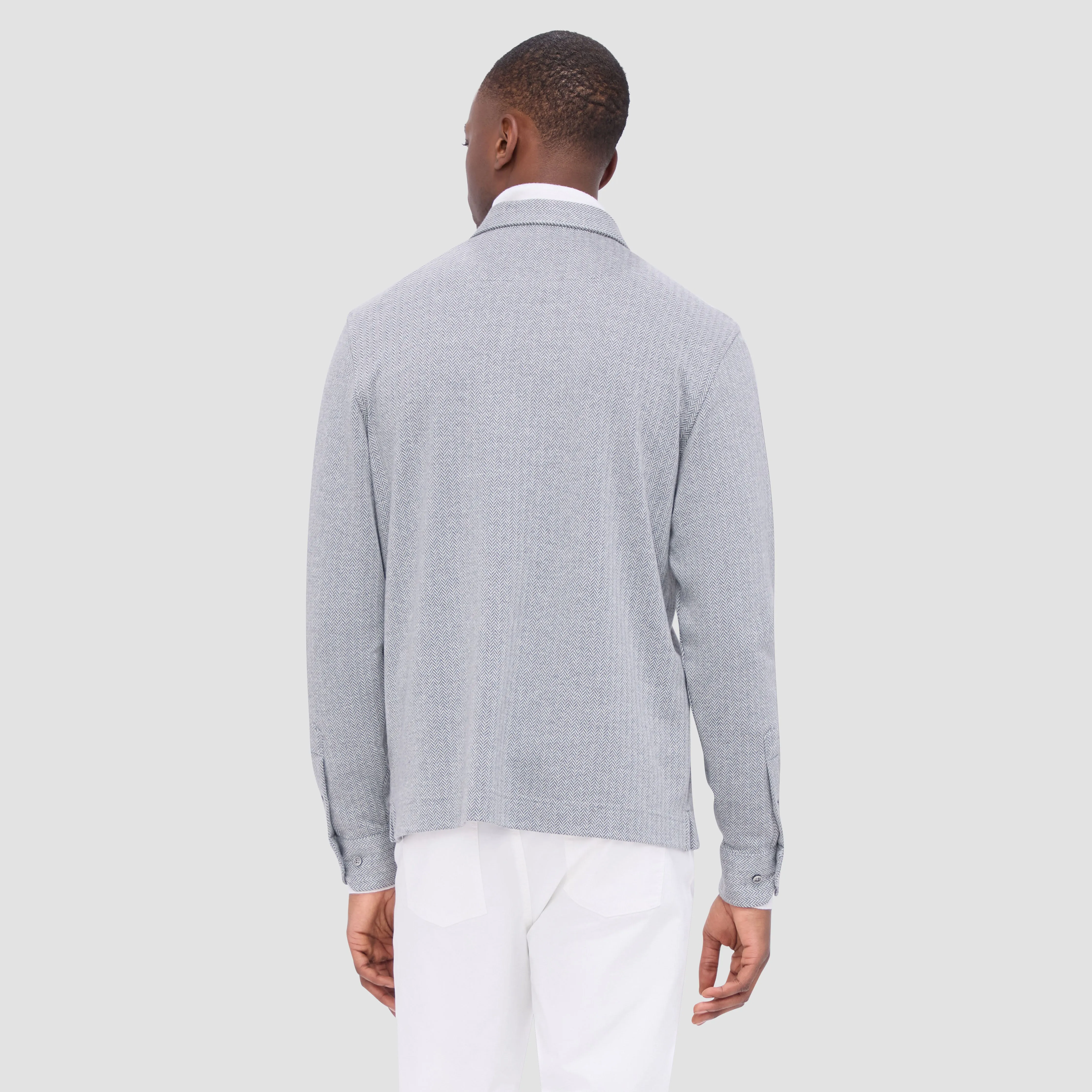 Herringbone Long Sleeve Polo sold by Bugatchi product image thumbnail 4