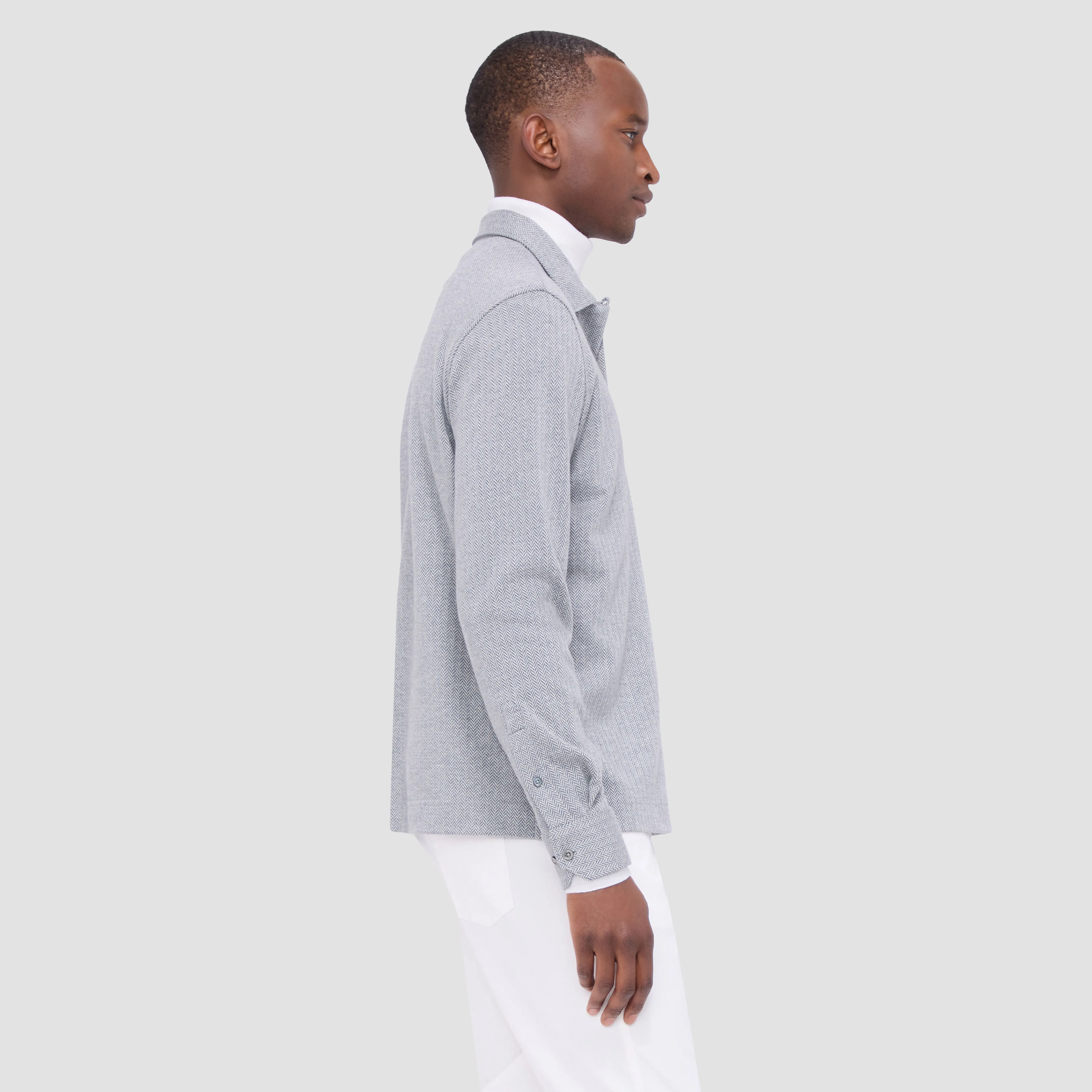Herringbone Long Sleeve Polo sold by Bugatchi product image thumbnail 3
