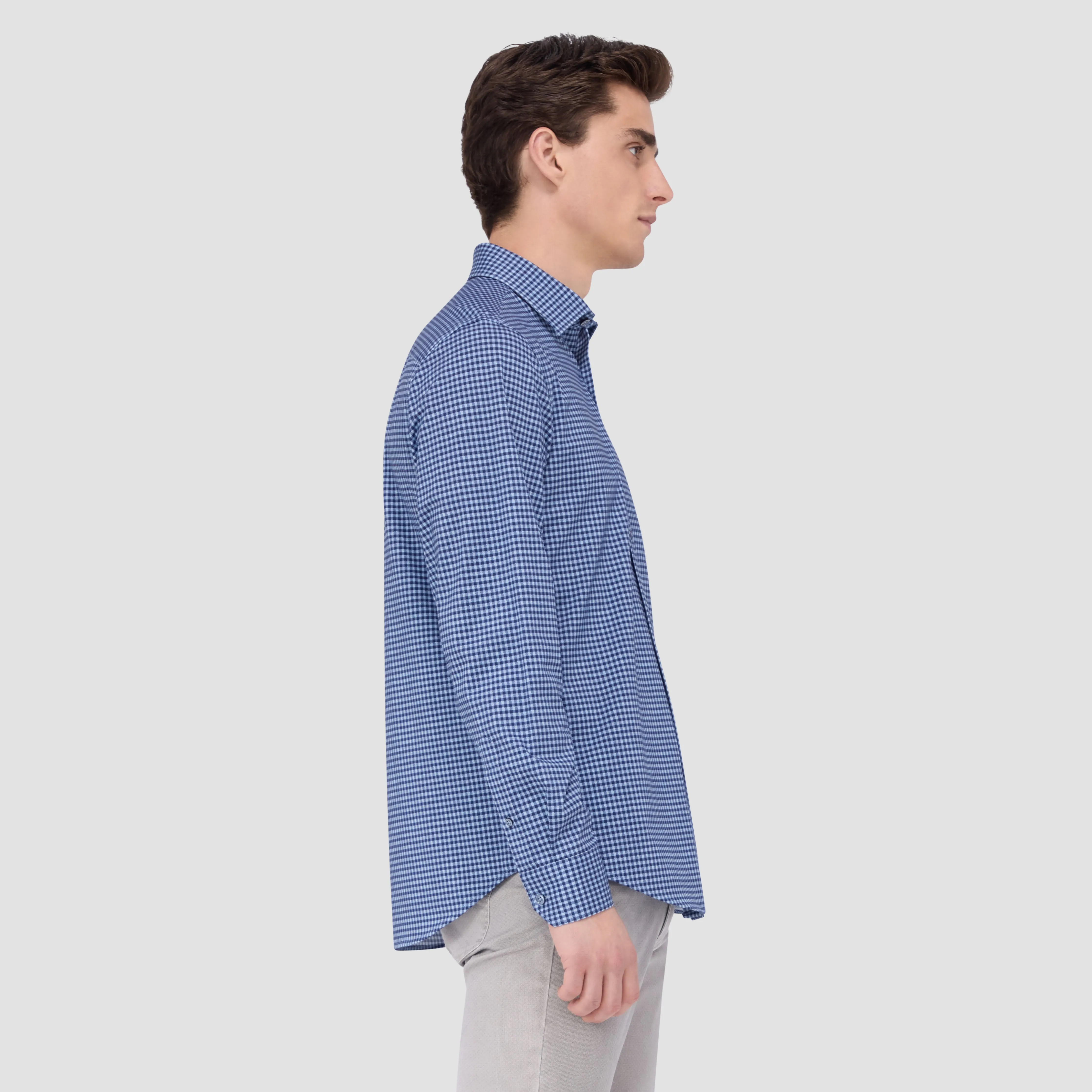 James Checkered OoohCotton Shirt sold by Bugatchi product image thumbnail 3