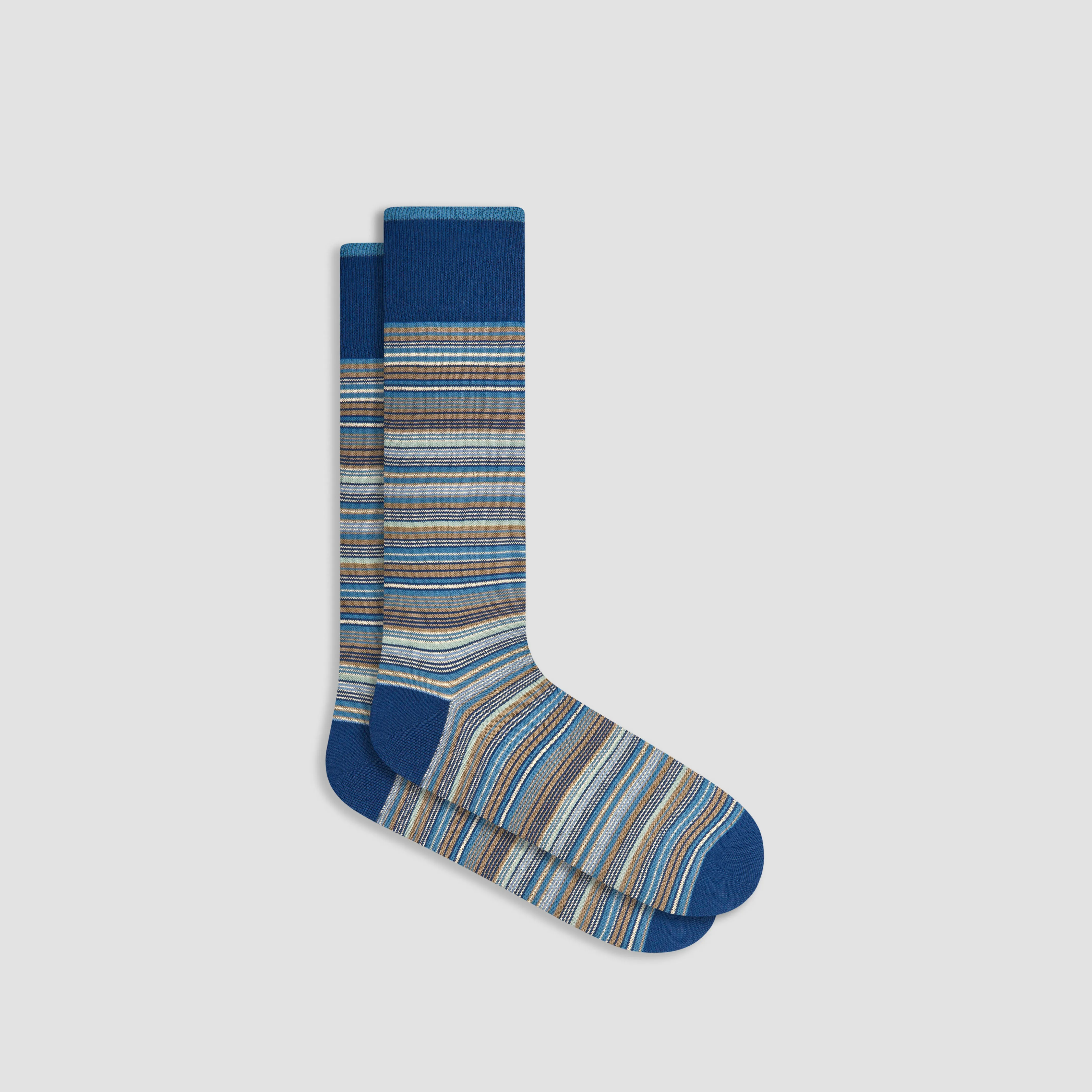 Striped Cashmere Mid-Calf Socks sold by Bugatchi