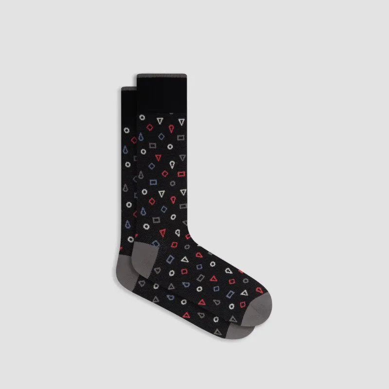 Geometric Cashmere Mid-Calf Socks sold by Bugatchi