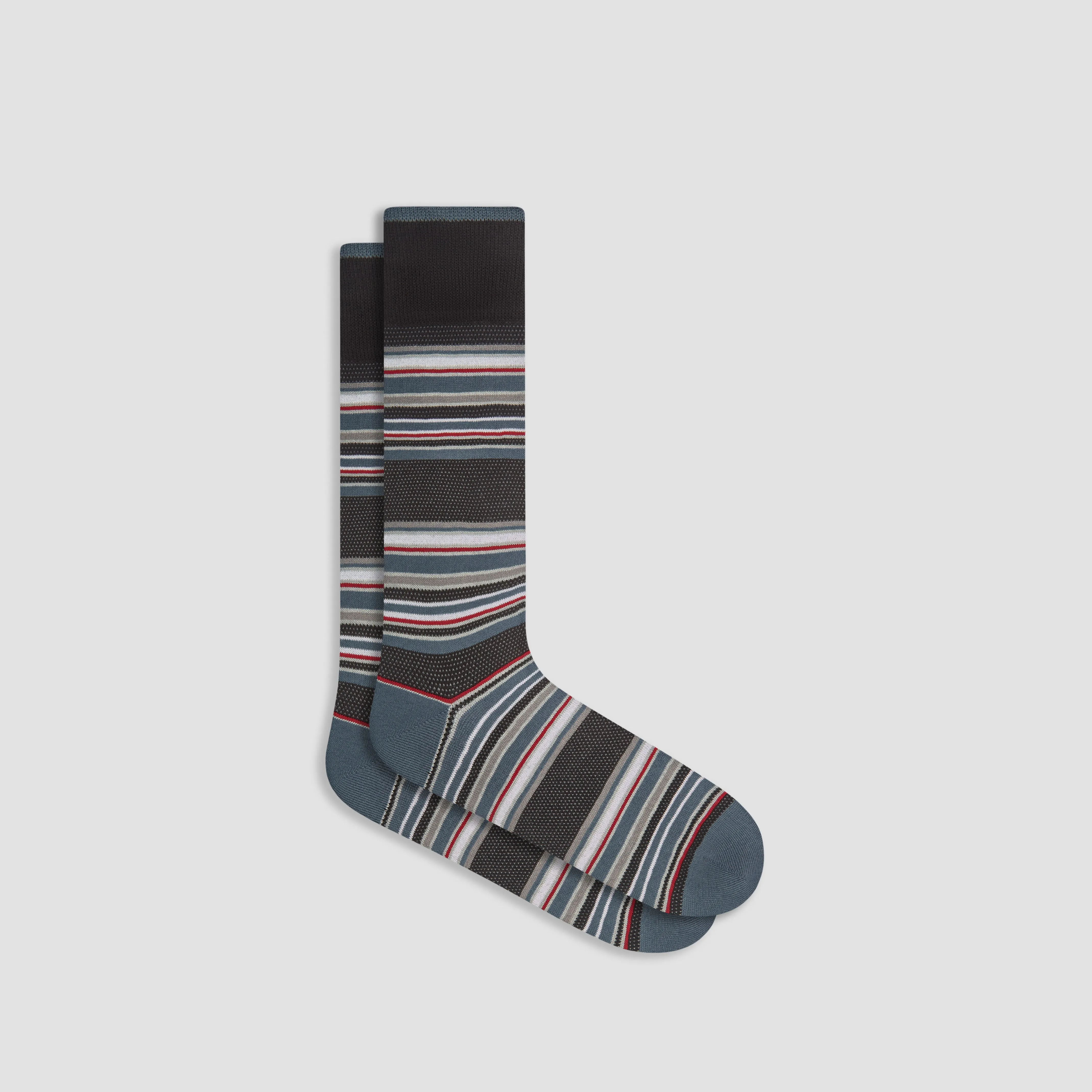 Striped Cashmere Mid-Calf Socks sold by Bugatchi