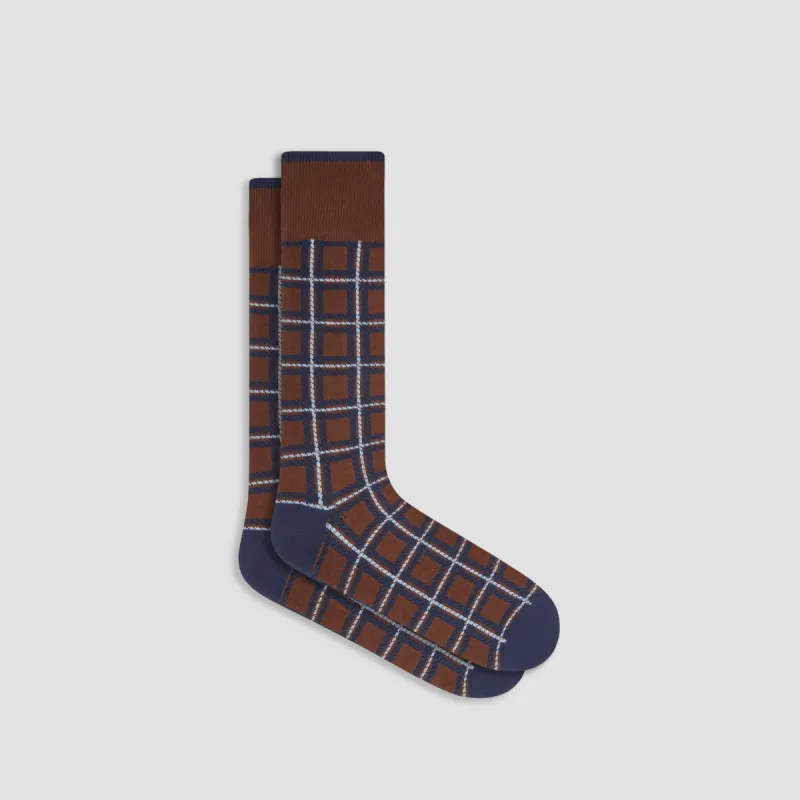 Checkered Cashmere Mid-Calf Socks made by Bugatchi