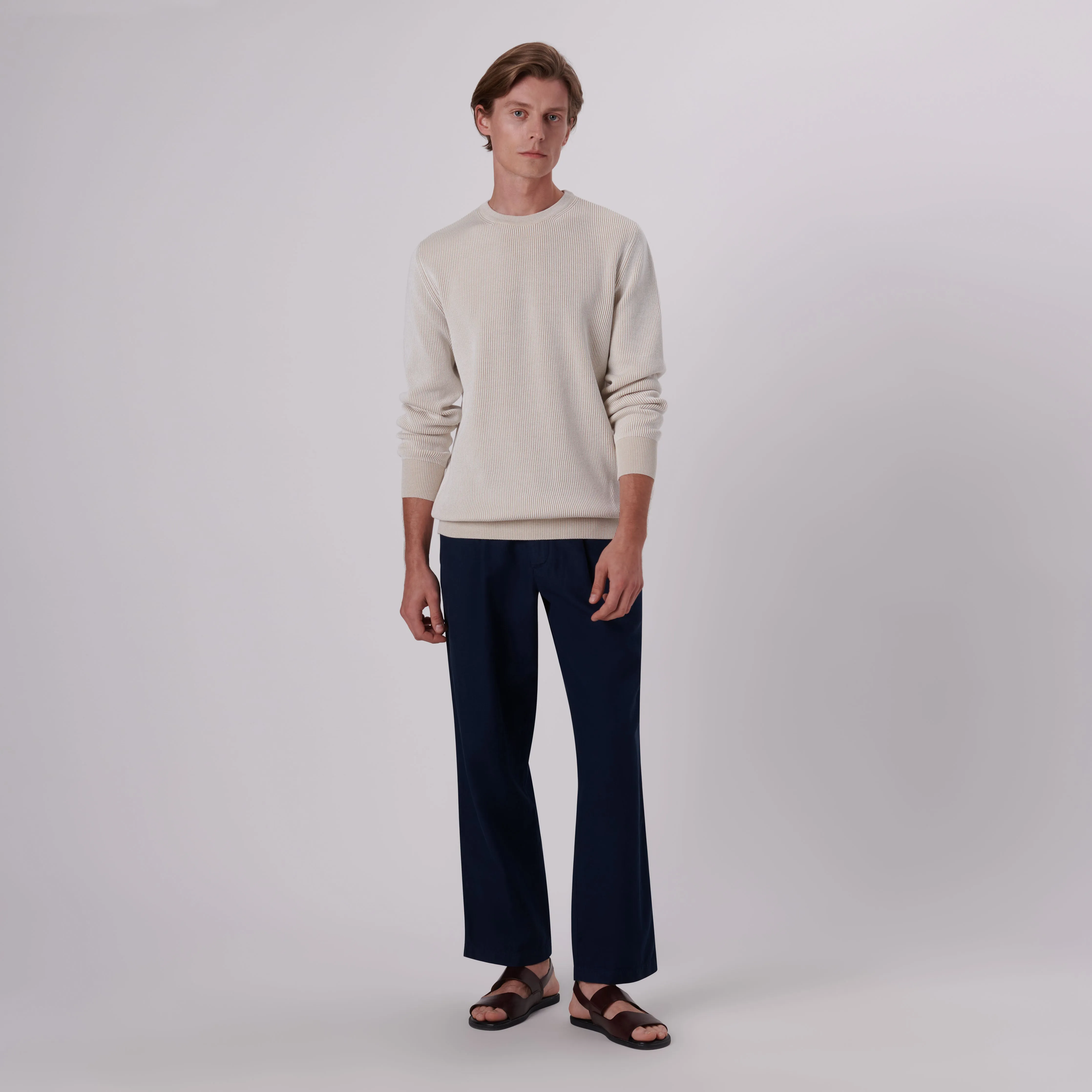 Rib Knit Crew Neck Sweater sold by Bugatchi product image thumbnail 5