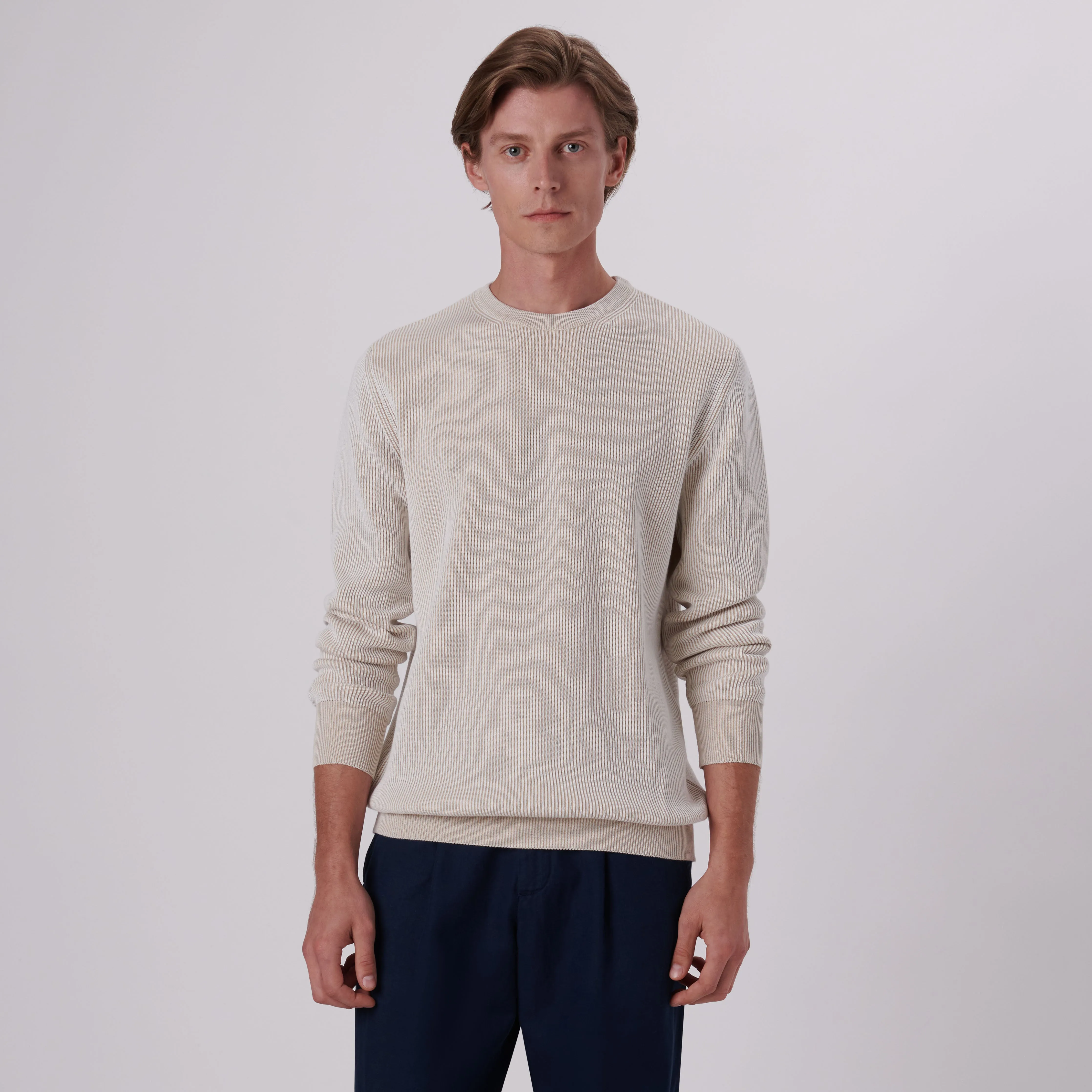 Rib Knit Crew Neck Sweater sold by Bugatchi product image thumbnail 2