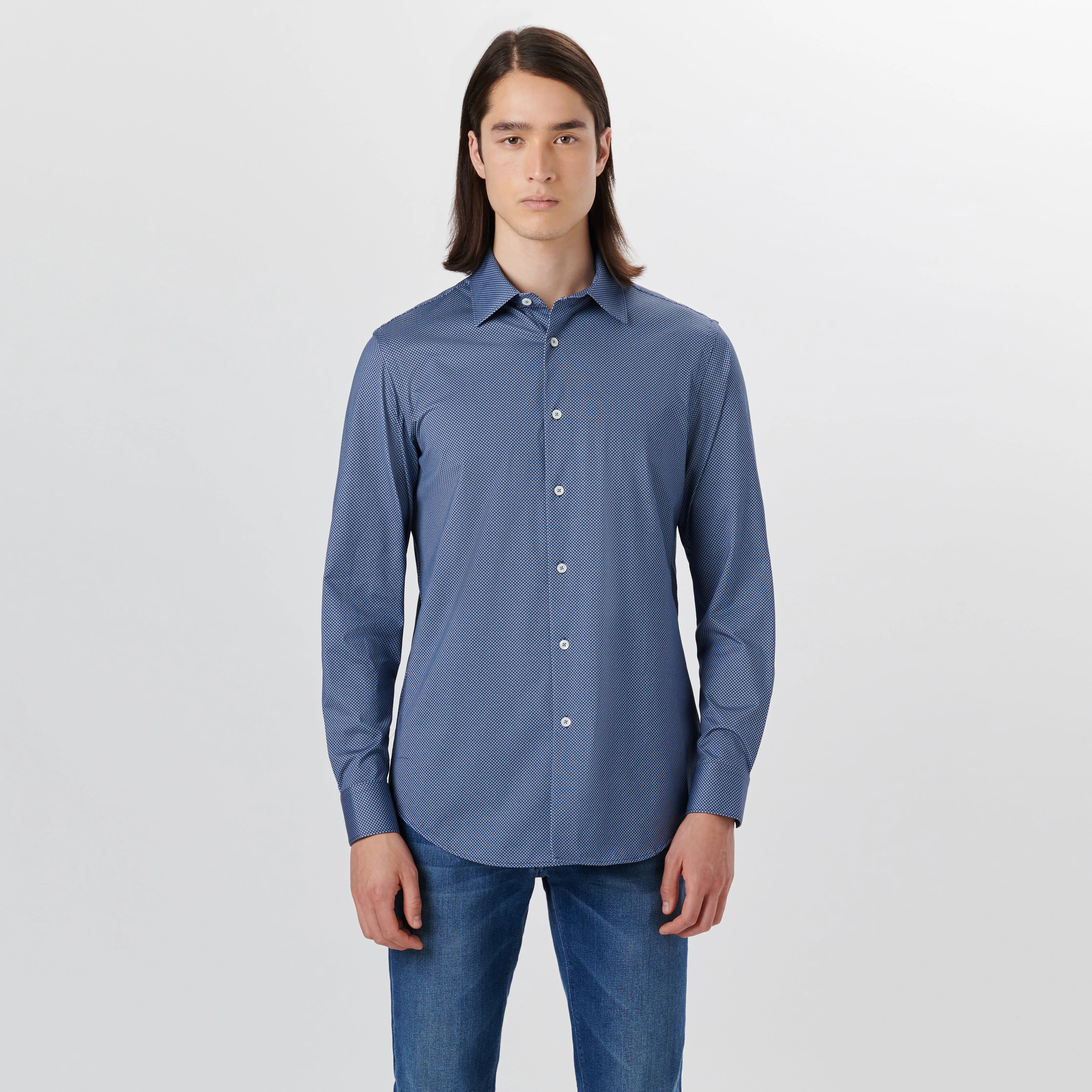 JAMES Diamond Print OoohCotton Shirt sold by Bugatchi product image thumbnail 2