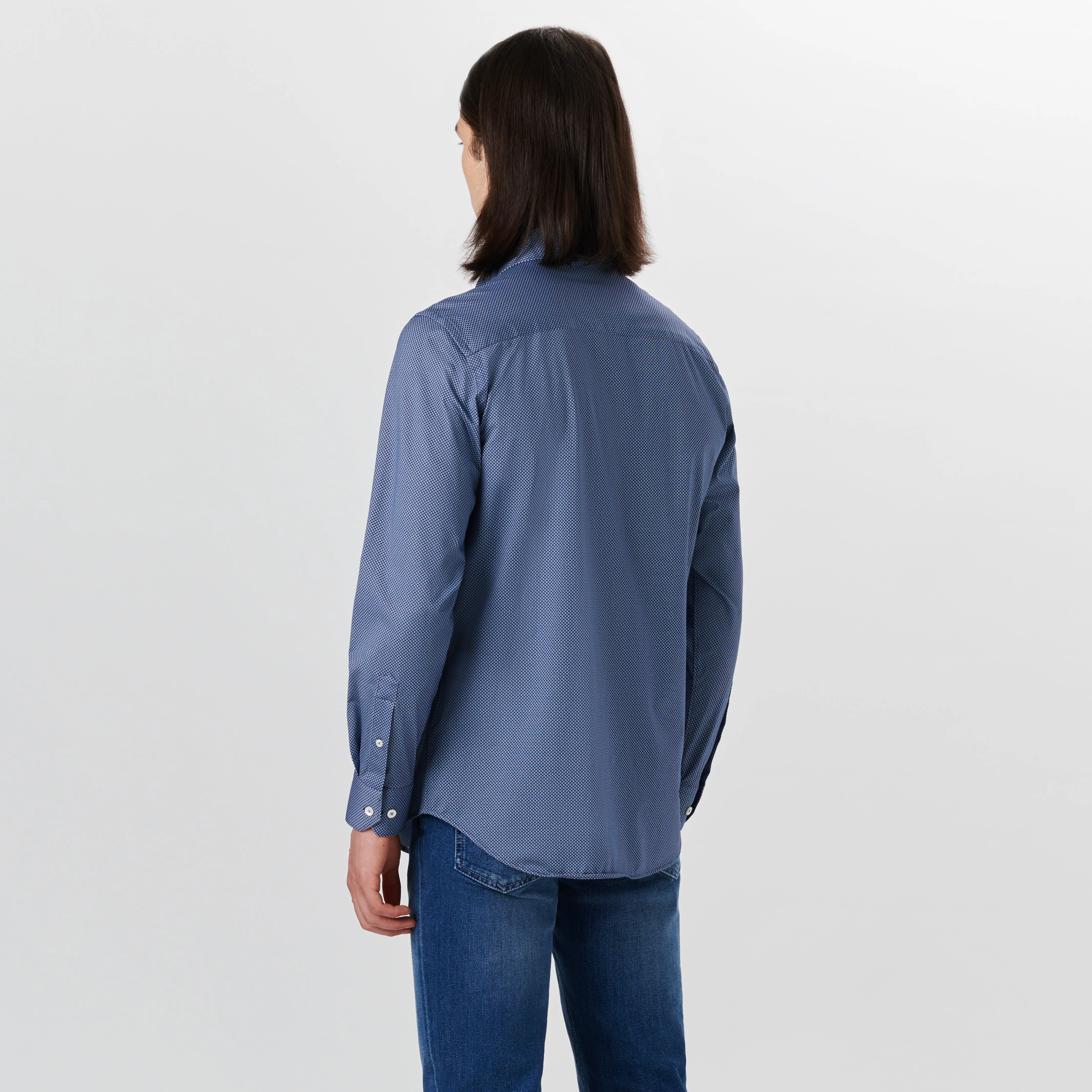 JAMES Diamond Print OoohCotton Shirt sold by Bugatchi product image thumbnail 4