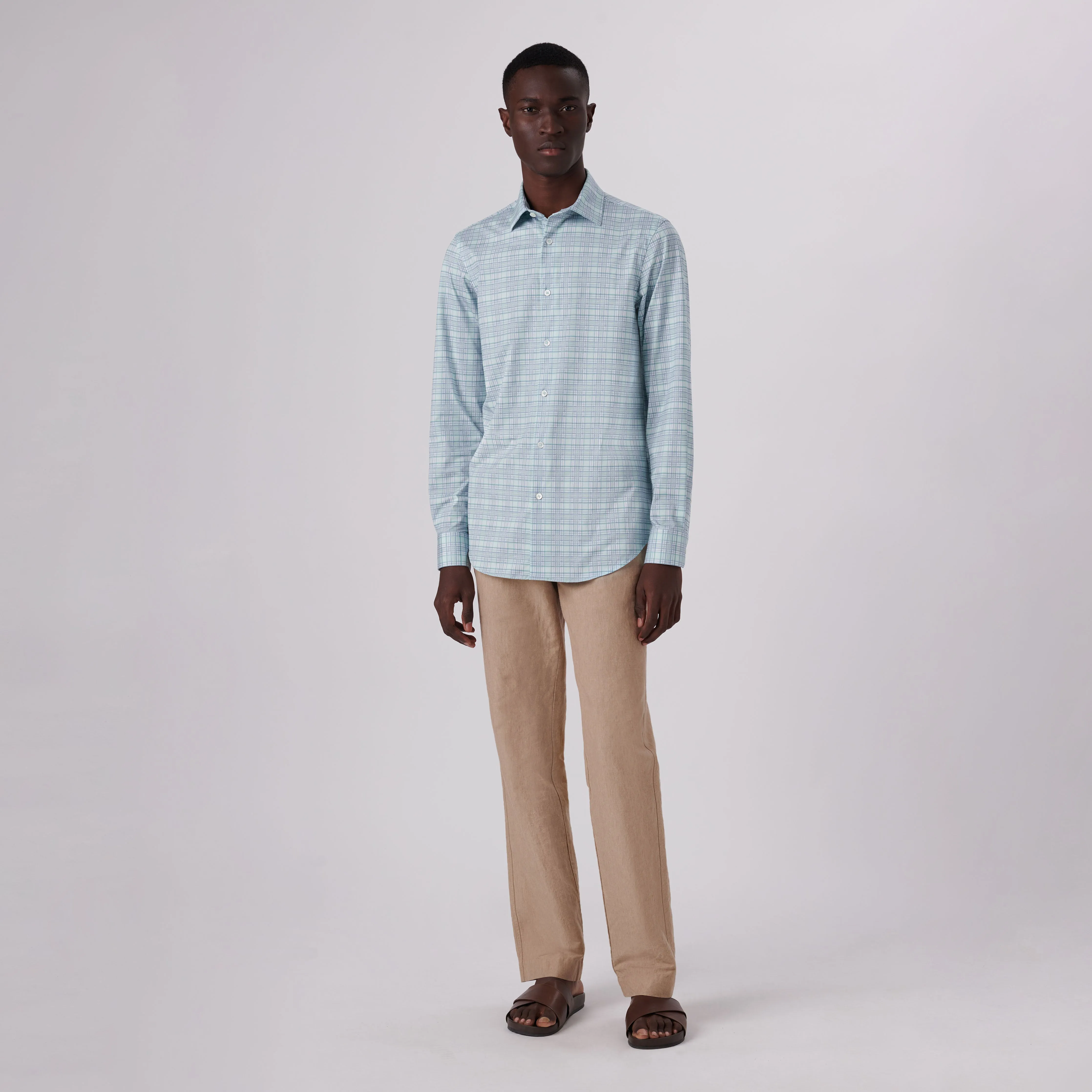 James Plaid Check Print OoohCotton Shirt sold by Bugatchi product image thumbnail 5