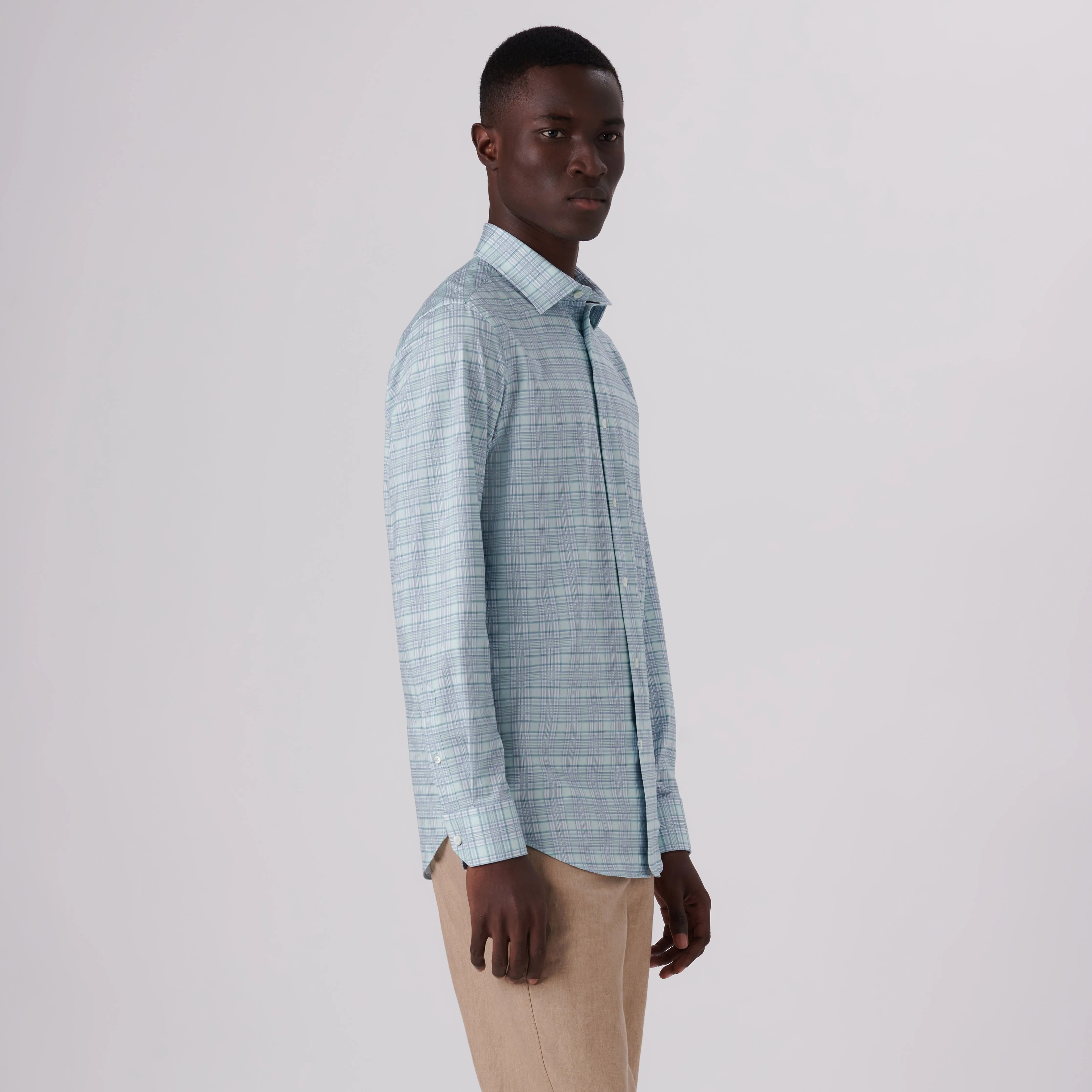 James Plaid Check Print OoohCotton Shirt sold by Bugatchi product image thumbnail 3