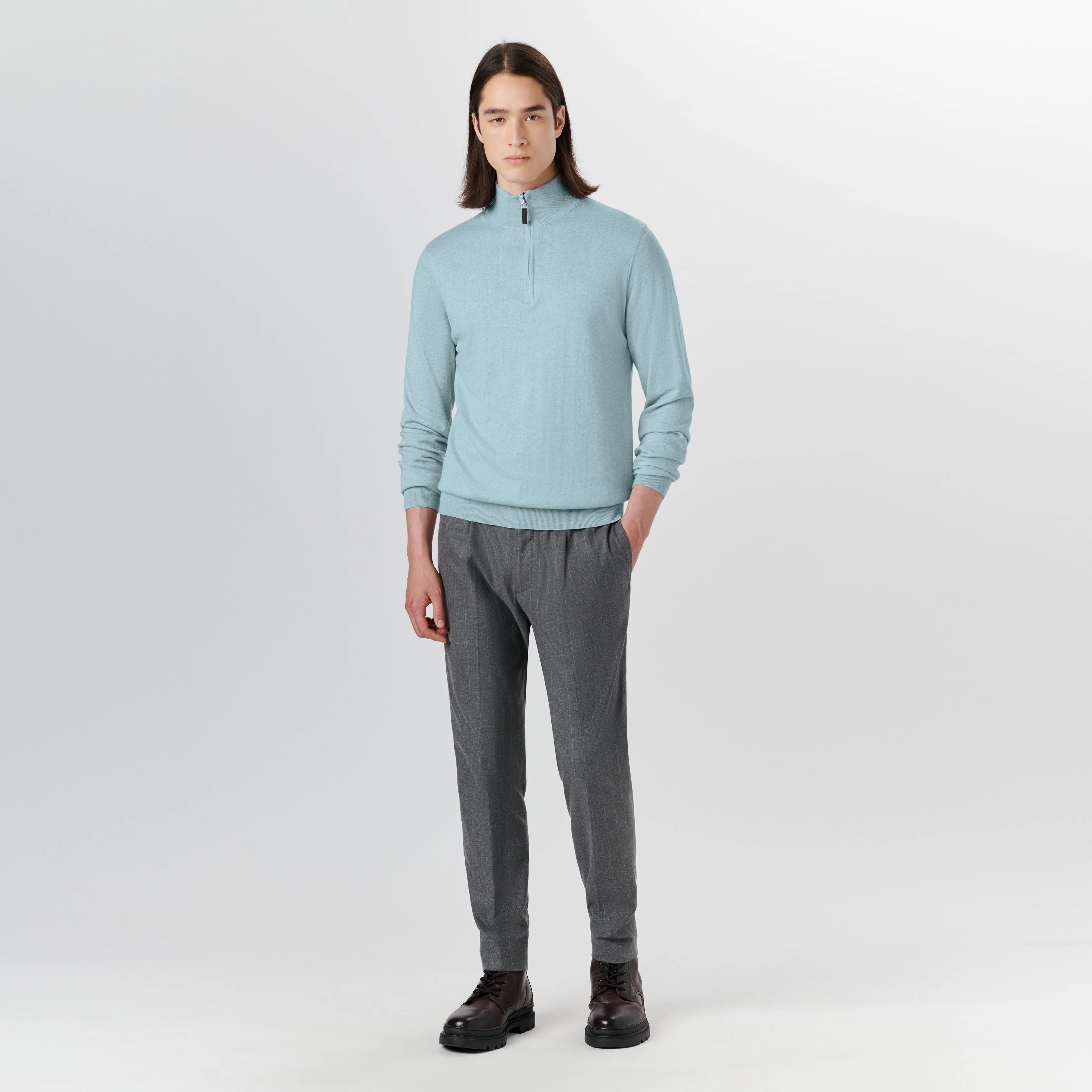 Melange Quarter Zip Pullover Sweater sold by Bugatchi product image thumbnail 5
