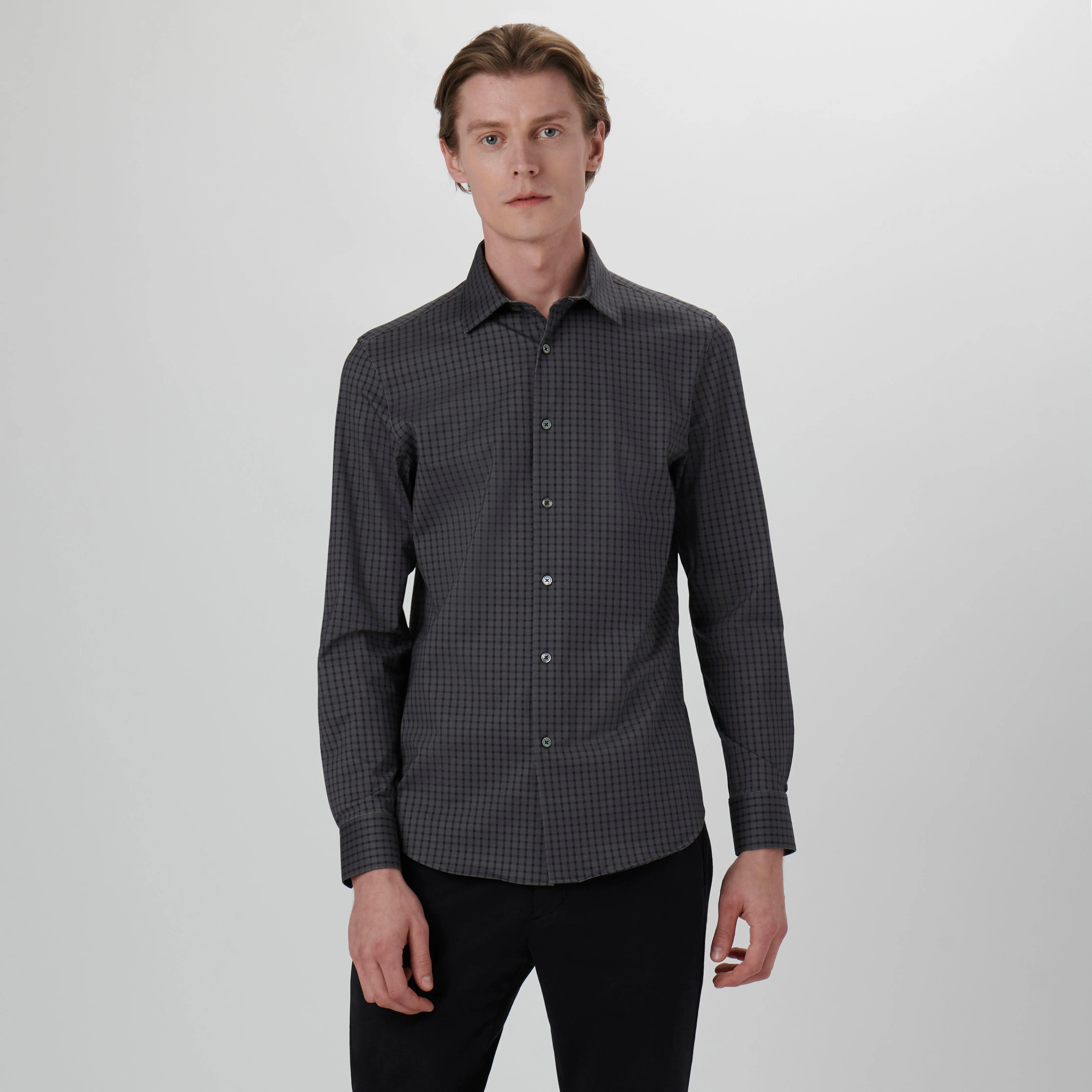 James Mini Check OoohCotton Shirt sold by Bugatchi product image thumbnail 2