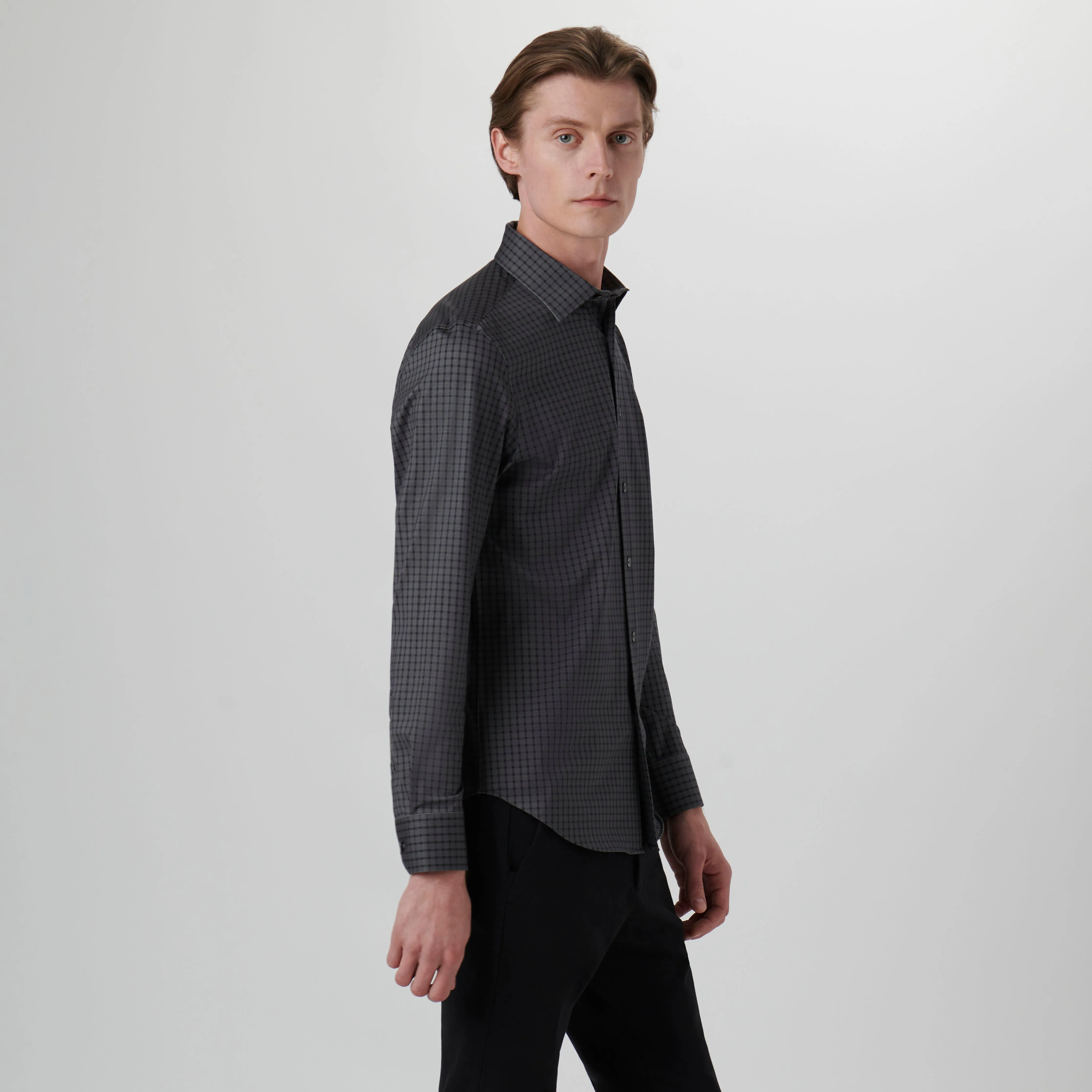 James Mini Check OoohCotton Shirt sold by Bugatchi product image thumbnail 3