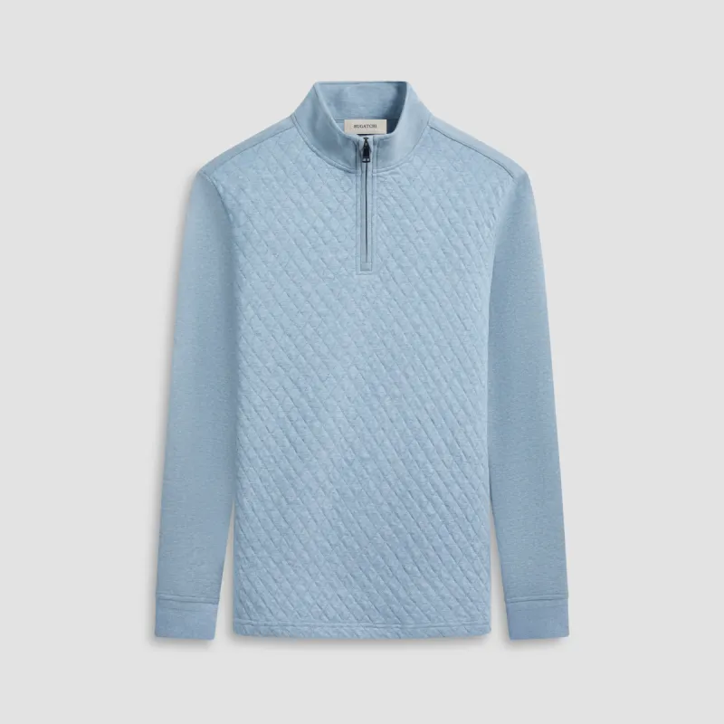 Diamond Quilted Quarter-Zip Pullover sold by Bugatchi