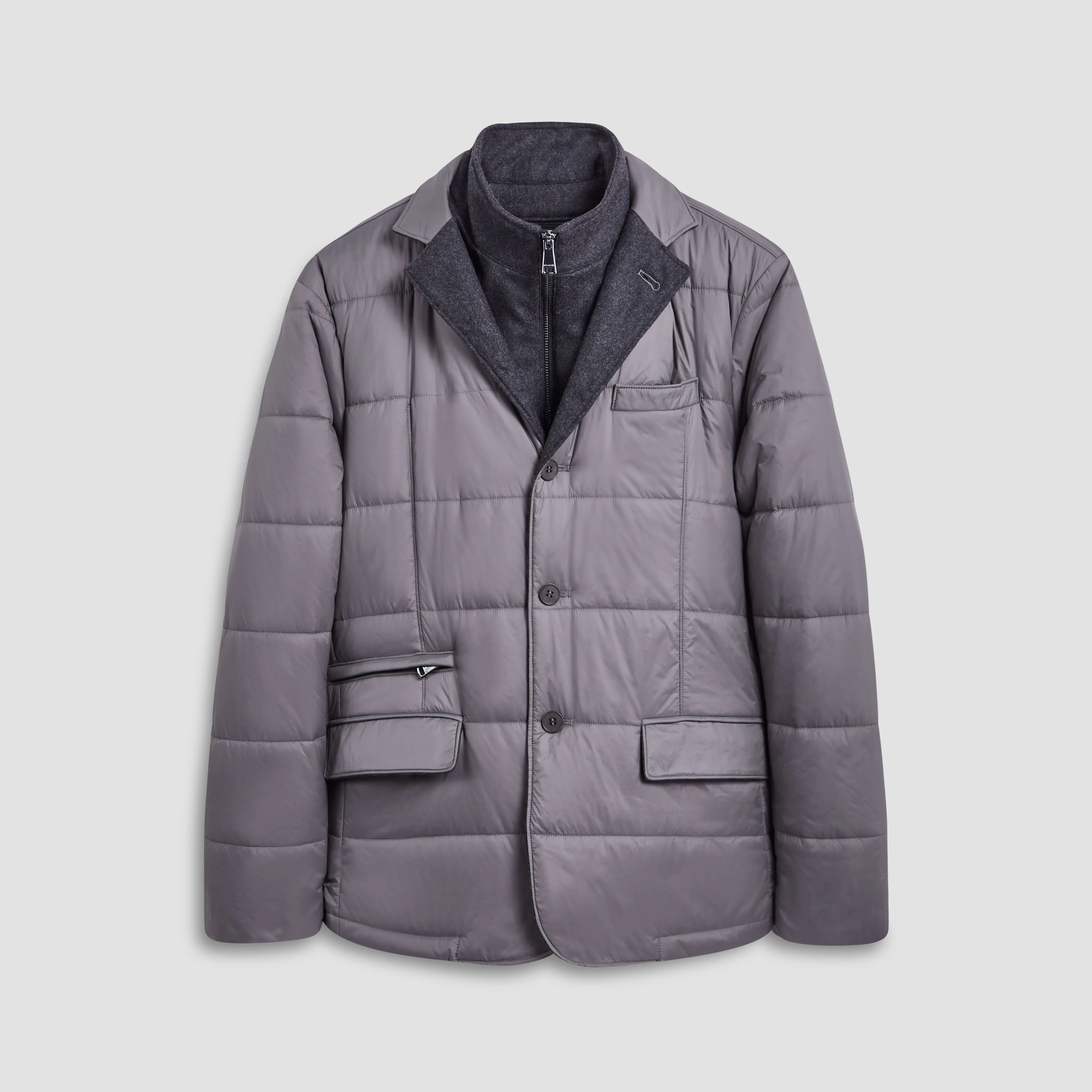 Three Button Quilted Blazer with Detachable Bib sold by Bugatchi