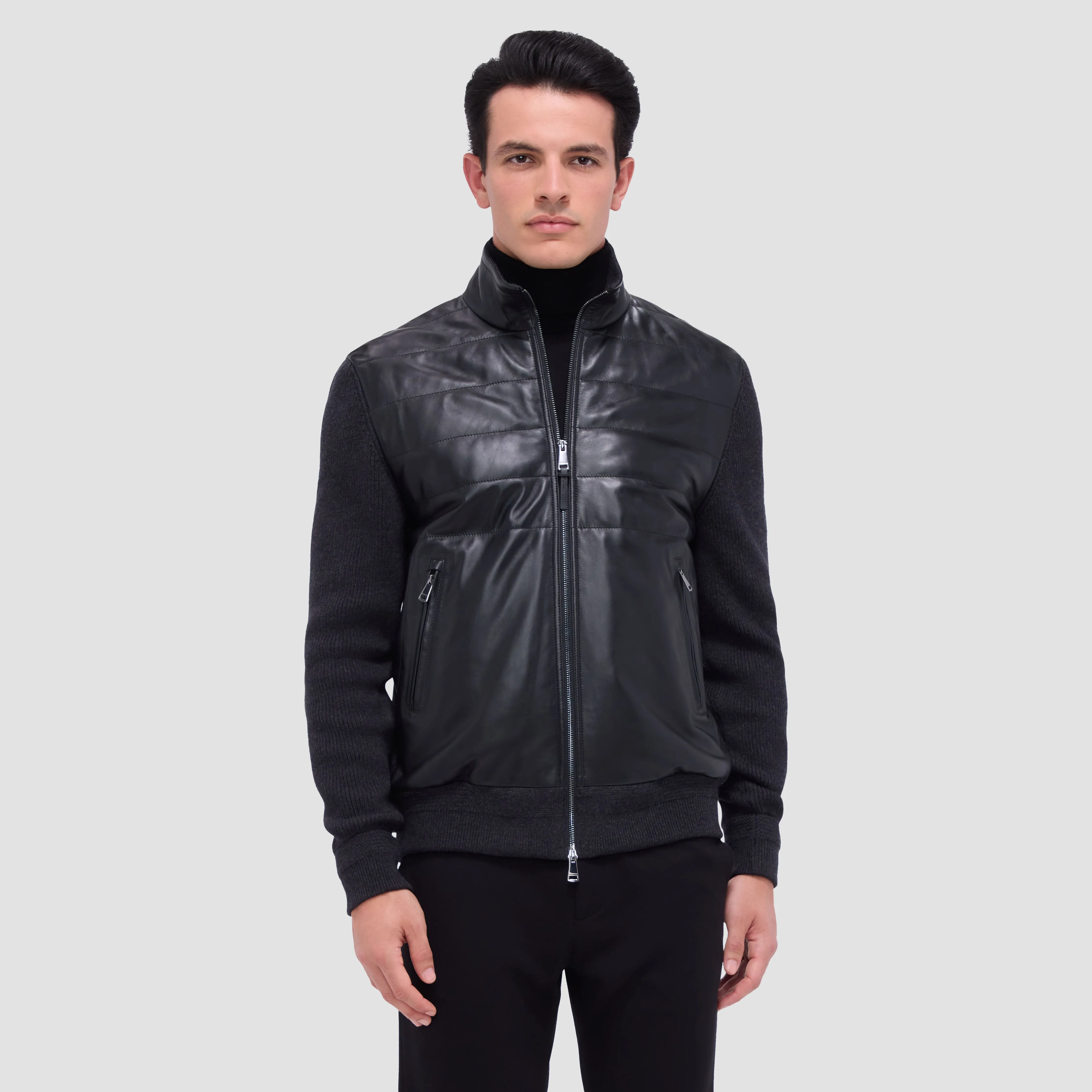 Leather & Knit Jacket sold by Bugatchi product image thumbnail 2