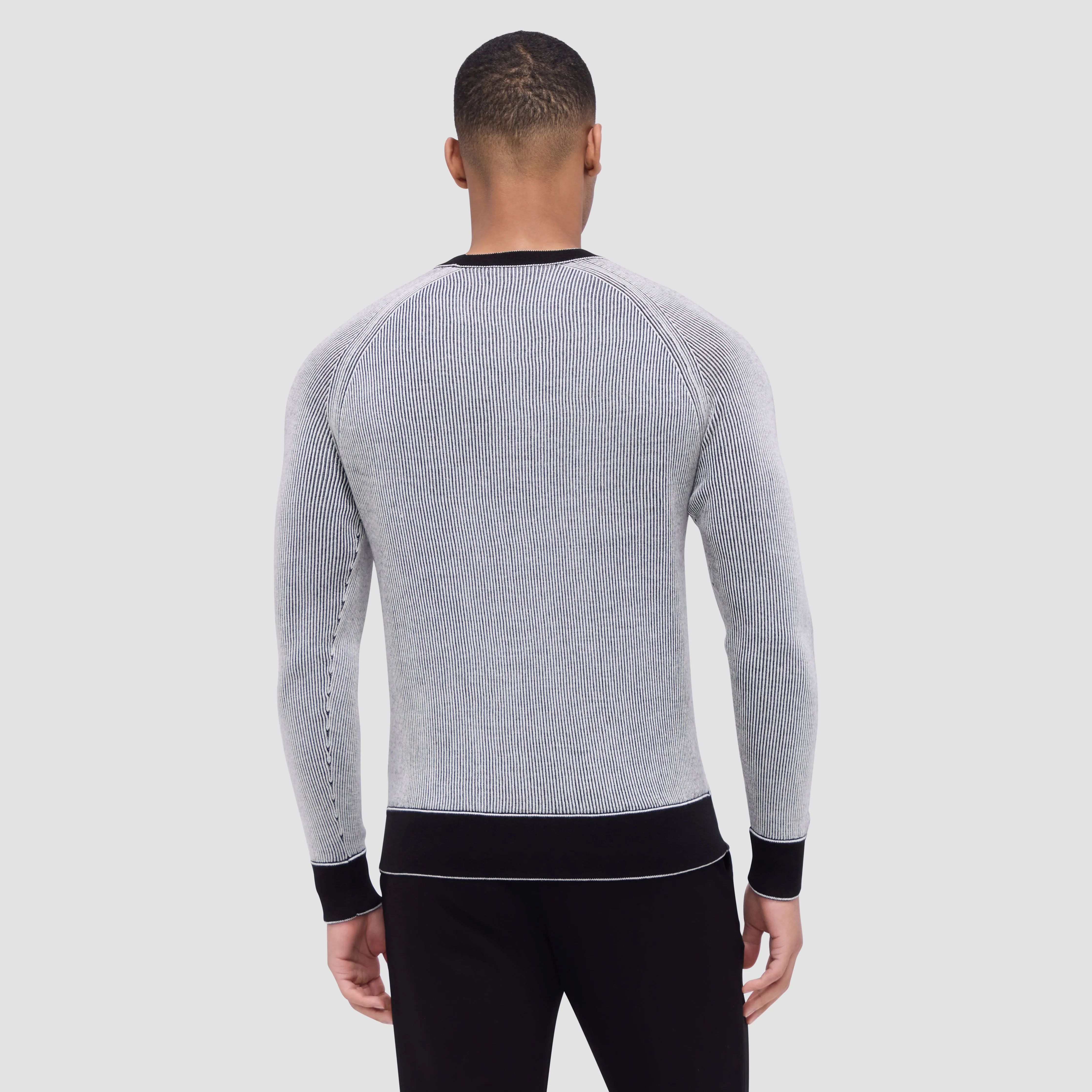 Fisherman Rib Jacquard Crew Neck Sweater sold by Bugatchi product image thumbnail 4
