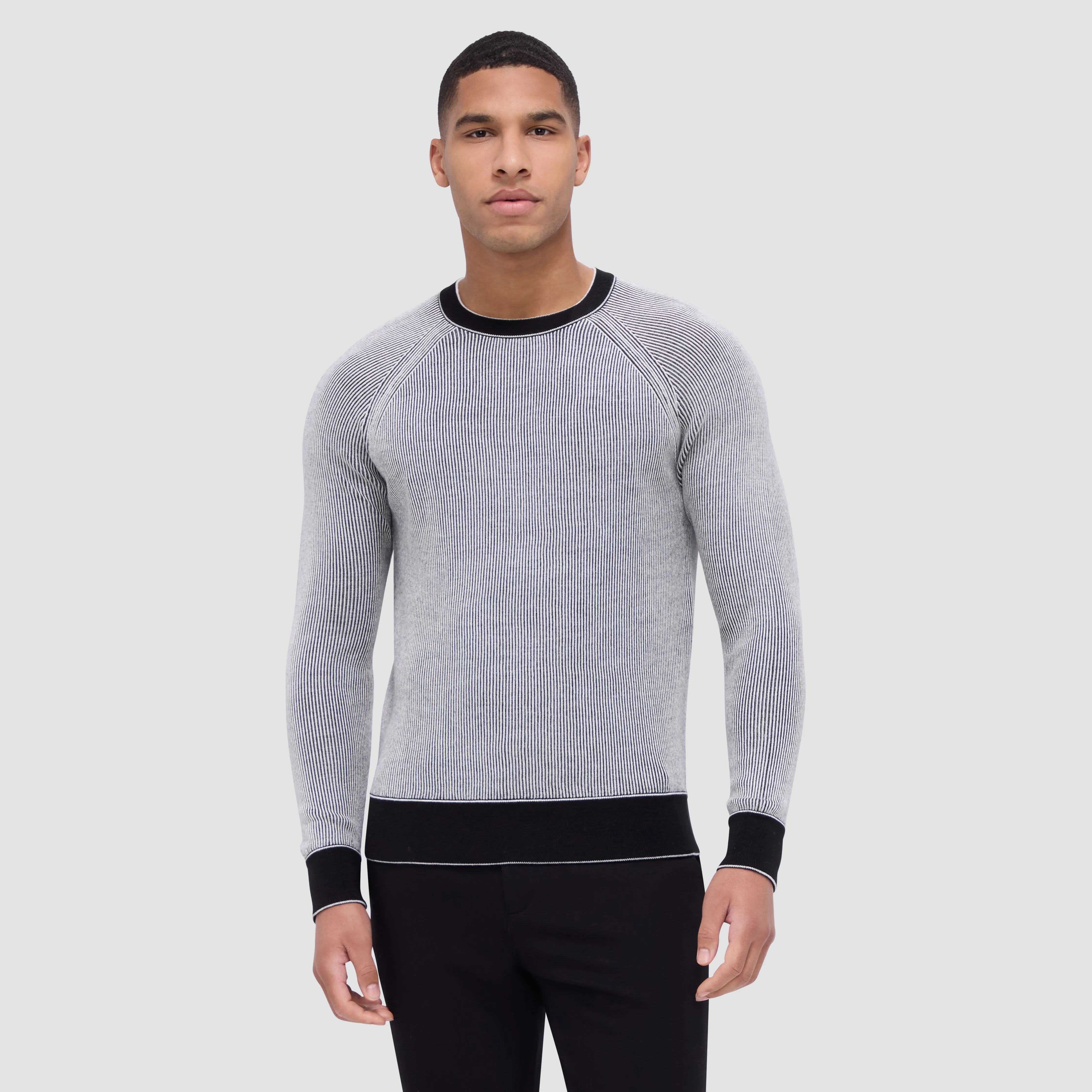 Fisherman Rib Jacquard Crew Neck Sweater sold by Bugatchi product image thumbnail 2